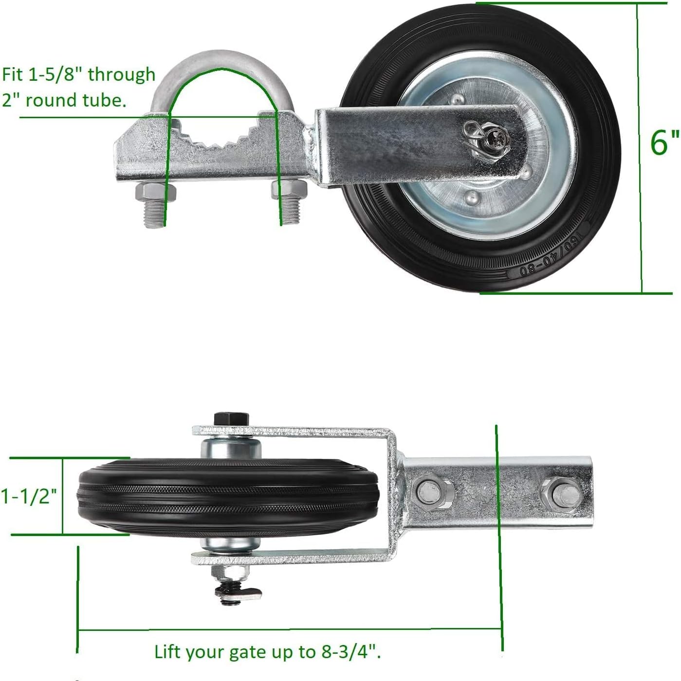 Mofeez Gate Wheel Set for Metal Swing Gates and Chain Link Fences