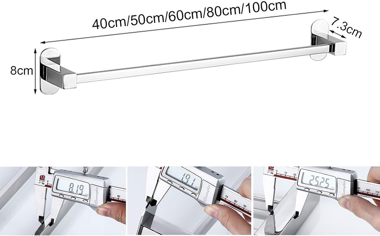 Stainless Steel Single Towel Bar for Bathroom and Hotel