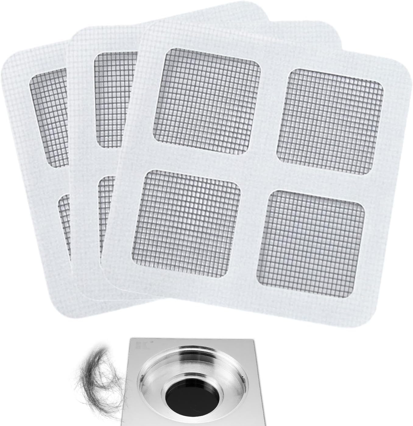 ZhangyiHot 3 Pcs White Bathtub Hair Catcher Patches