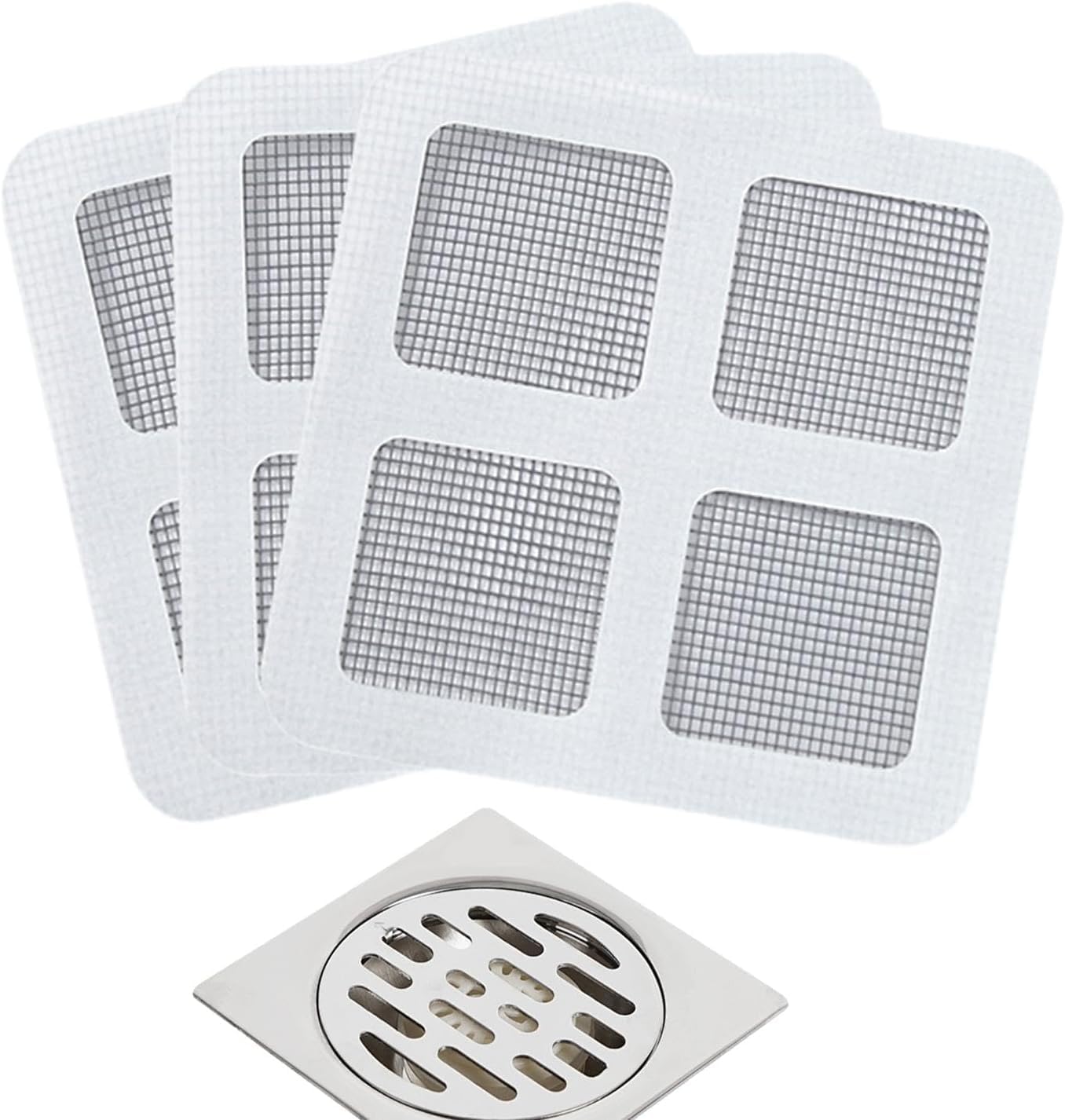 ZhangyiHot 3 Pcs White Bathtub Hair Catcher Patches