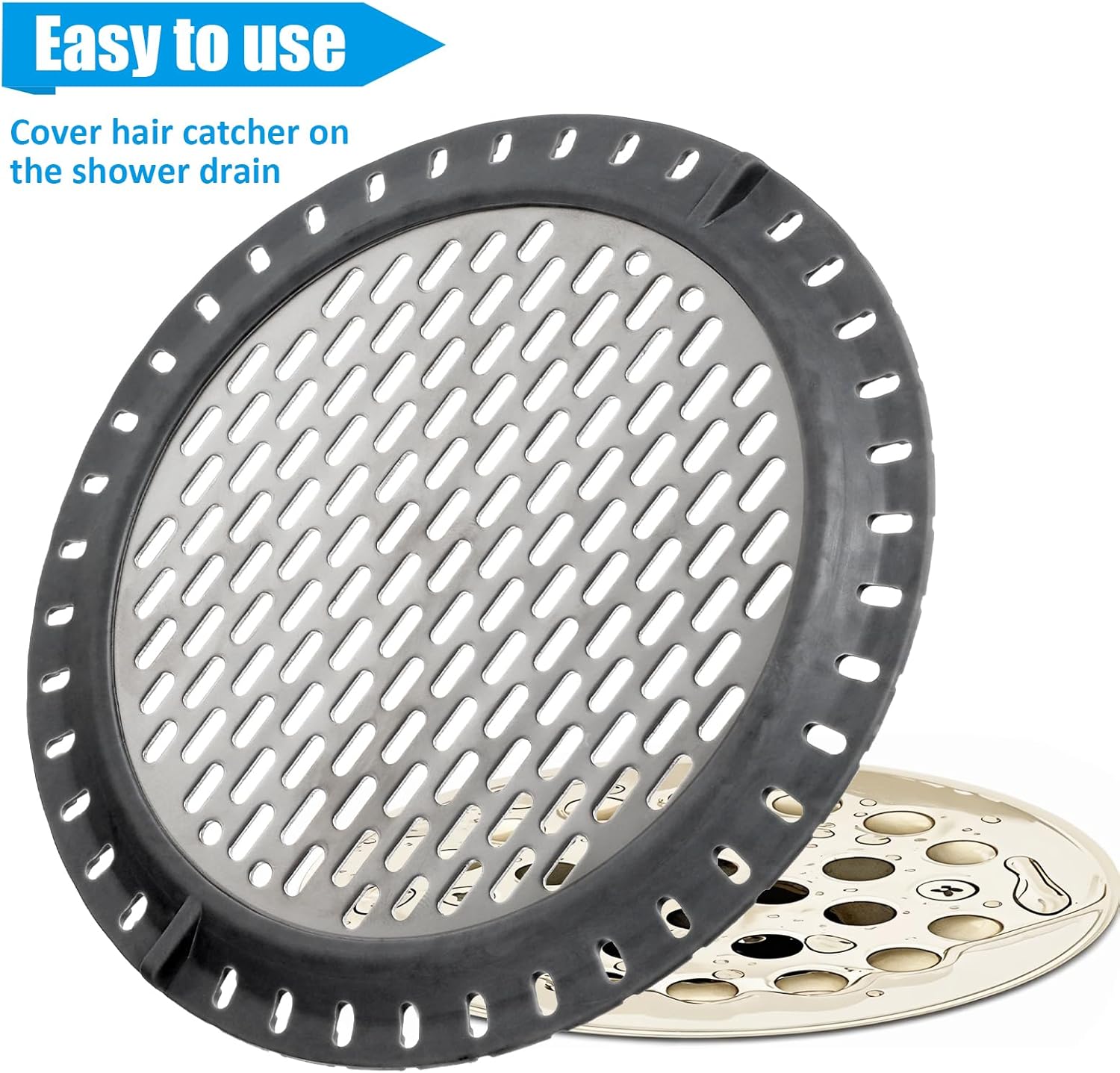 QFGasre 2 Pcs 5 Inch Shower Drain Hair Catchers