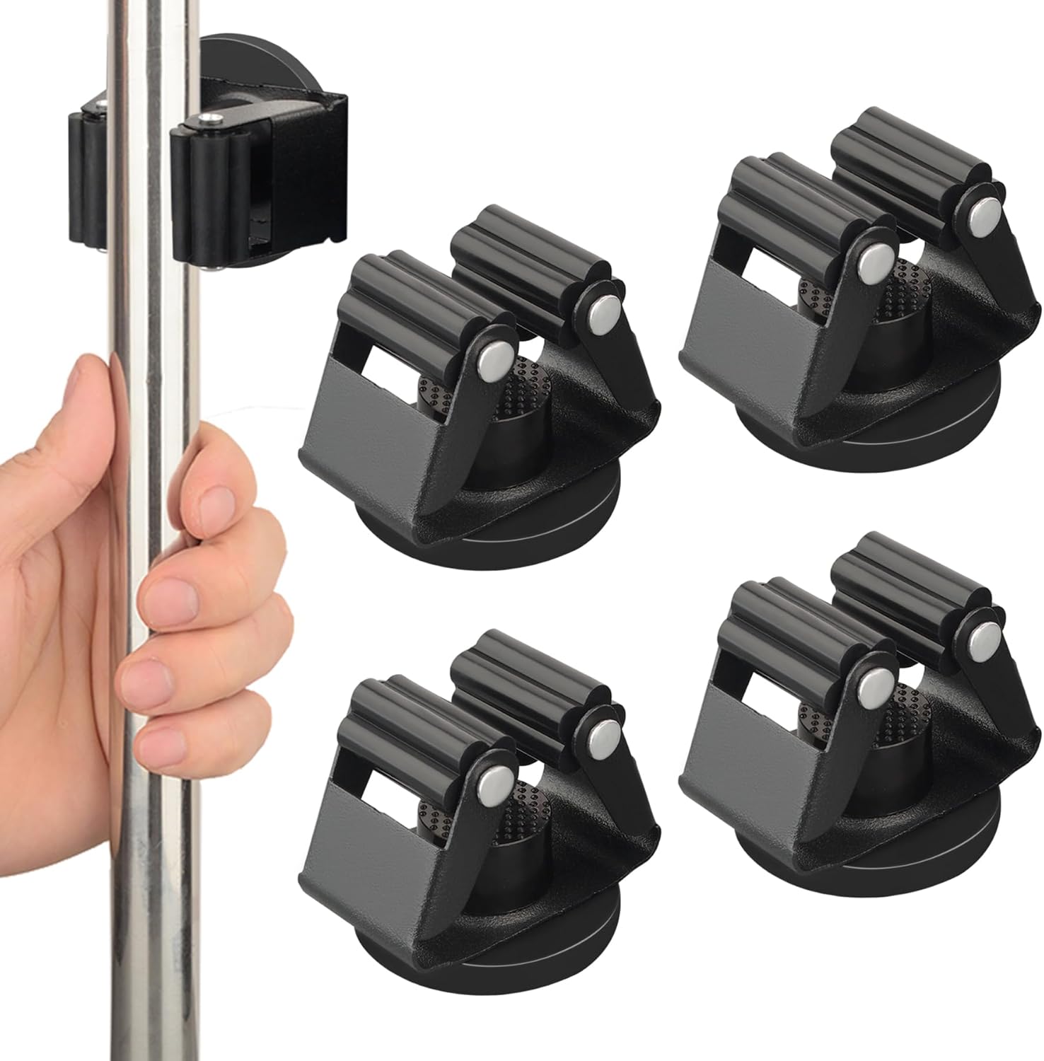 MUTUACTOR 4Pack Magnetic Mop Broom Holder