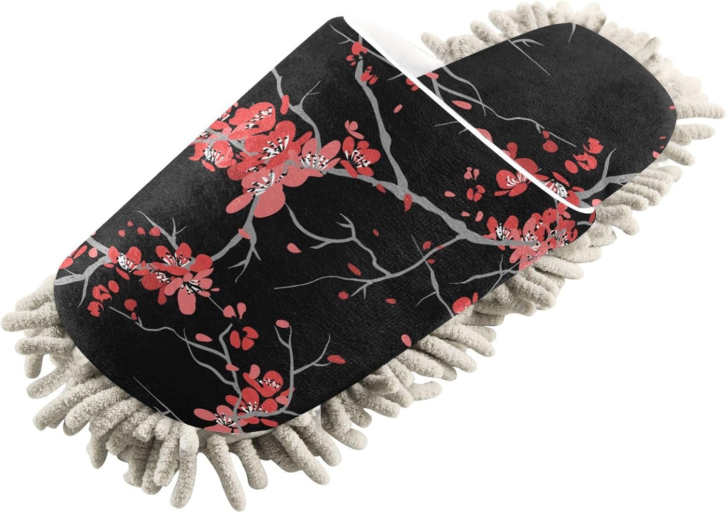 Sinestour Cherry Blossoms Mop Slippers for Floor Cleaning