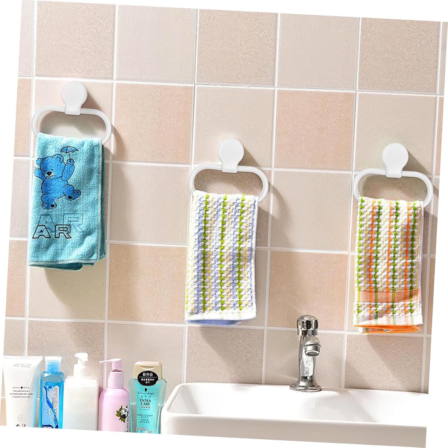 OSALADI Self-Adhesive Towel Holder Ring for Bathroom Kitchen 1