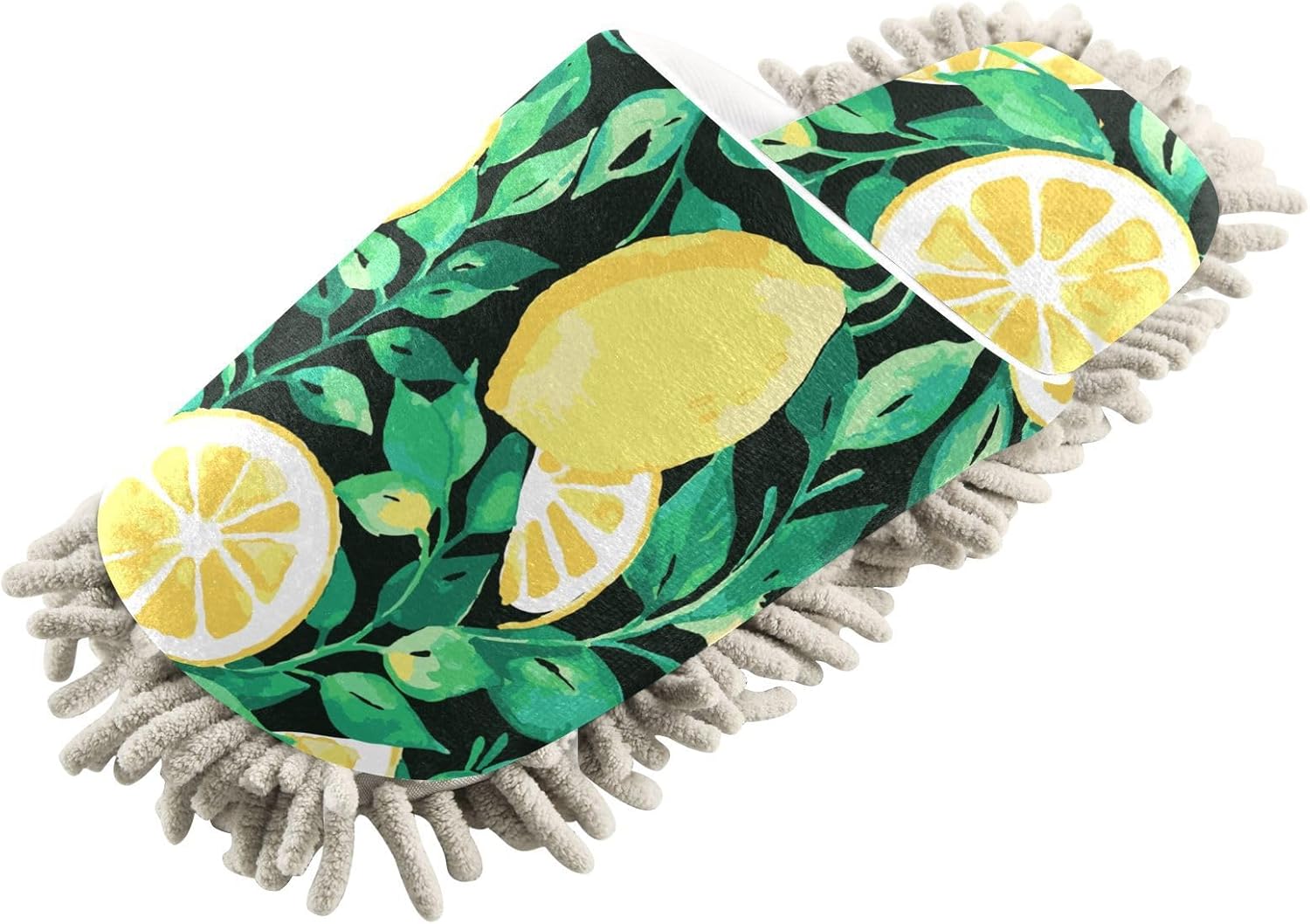 Sinestour Summer Lemon Floral Mop Slippers for Floor Cleaning 1