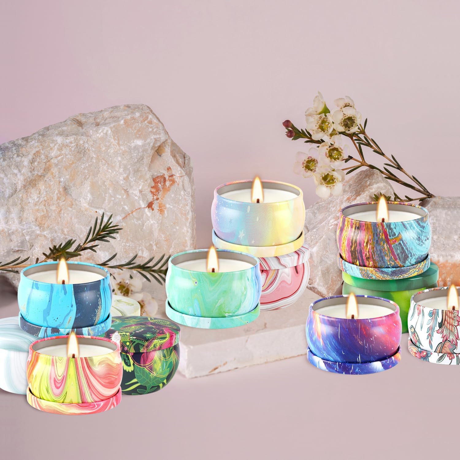 Scented Candles Gift Set 36 Pack Soy Wax Aromatherapy