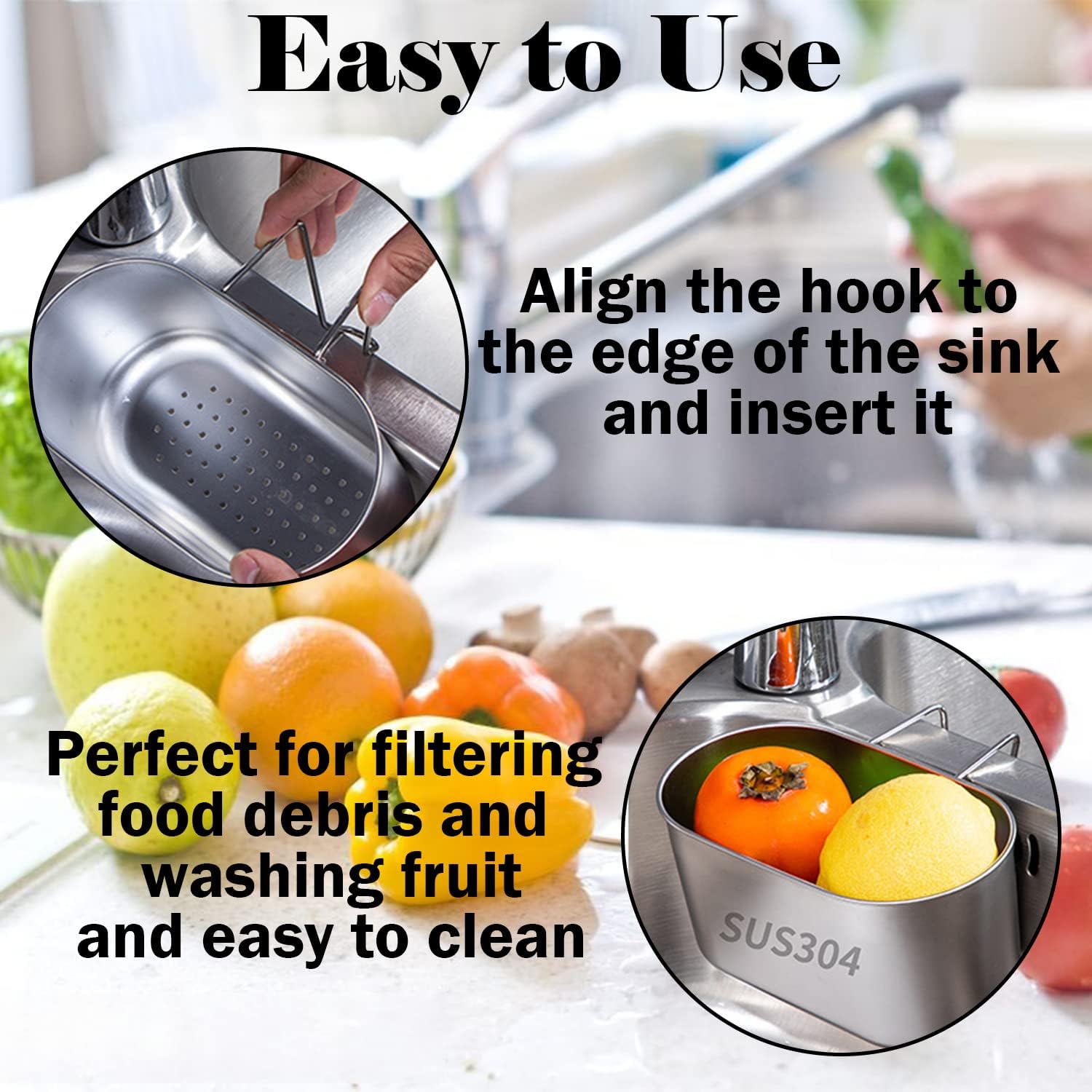 Stainless Steel Drain Strainer Basket for Kitchen Sinks