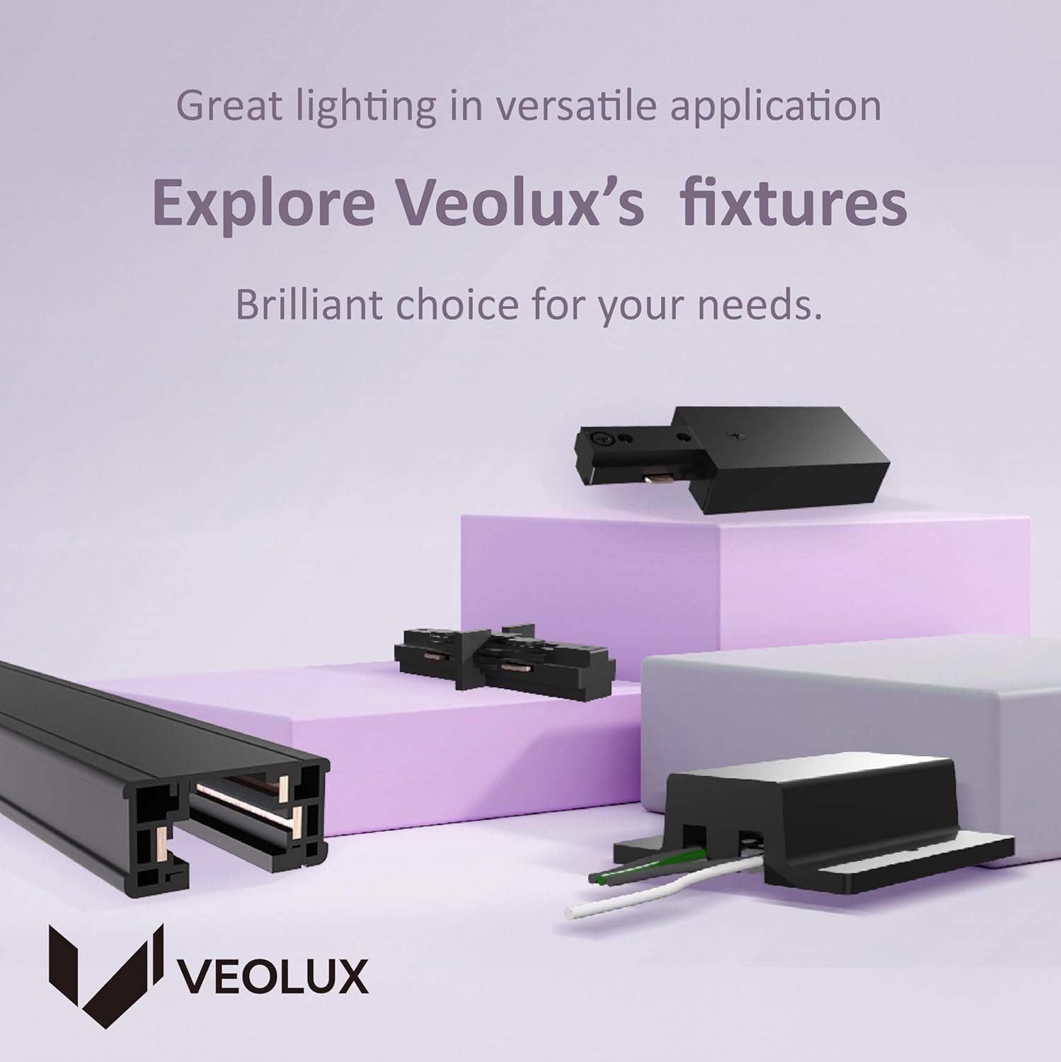 VEOLUX H Track Live End Connector in Black