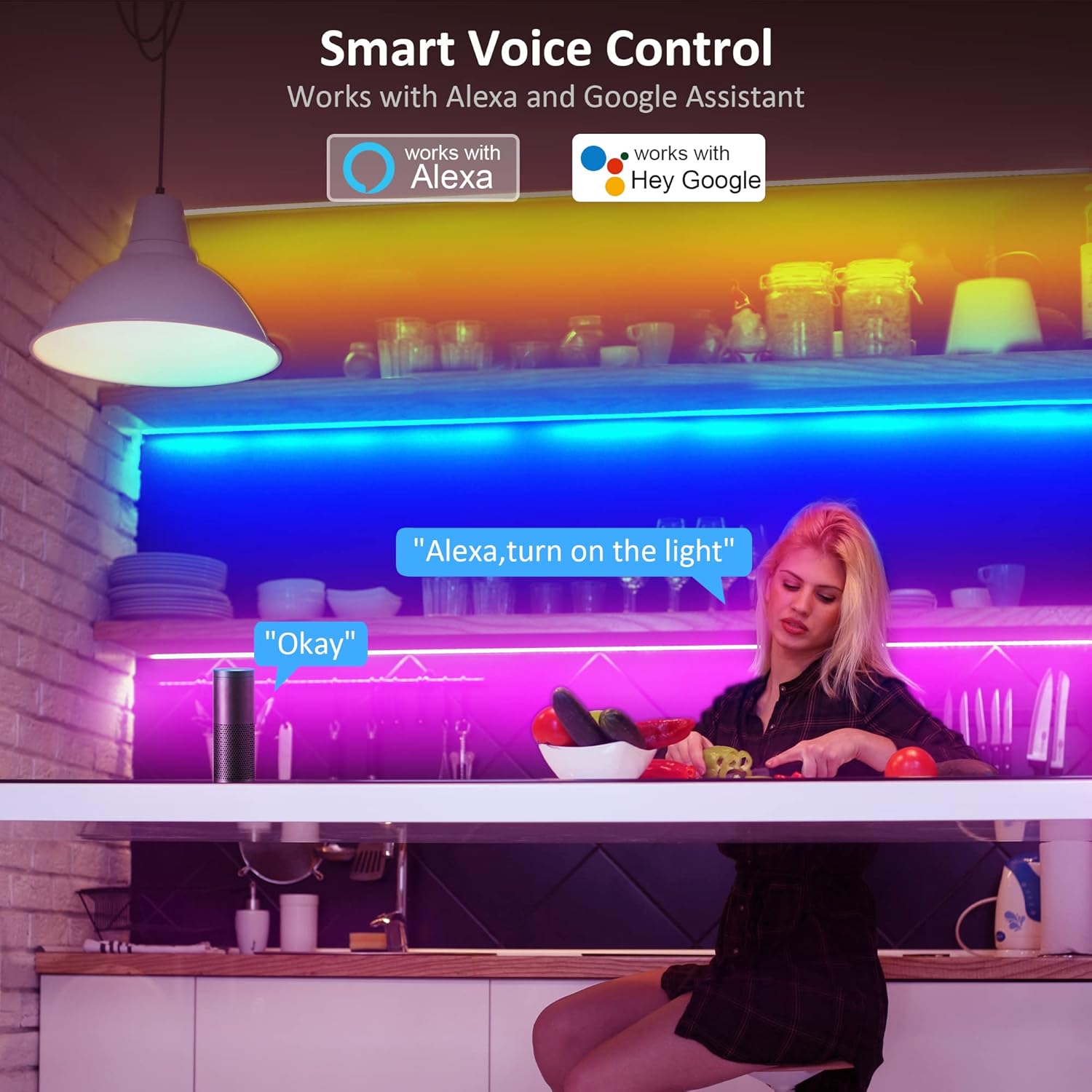 Maylit 10 PCS Smart RGB Under Cabinet Lights Kit