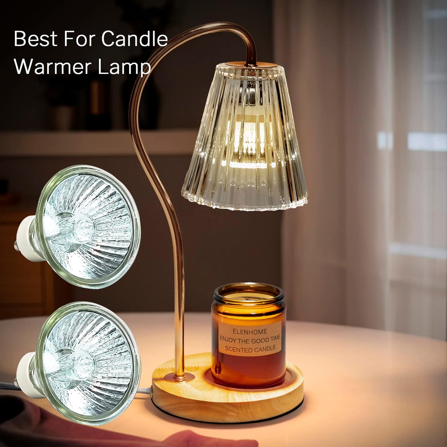 Elenhome 2pcs 50W GU10 Halogen Bulbs 2800K Warm White Dimmable