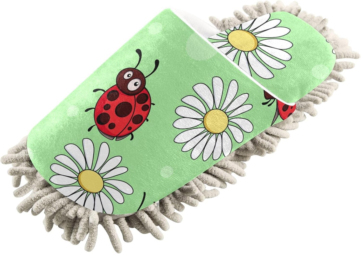 Sinestour Ladybirds Mop Slippers for Floor Cleaning
