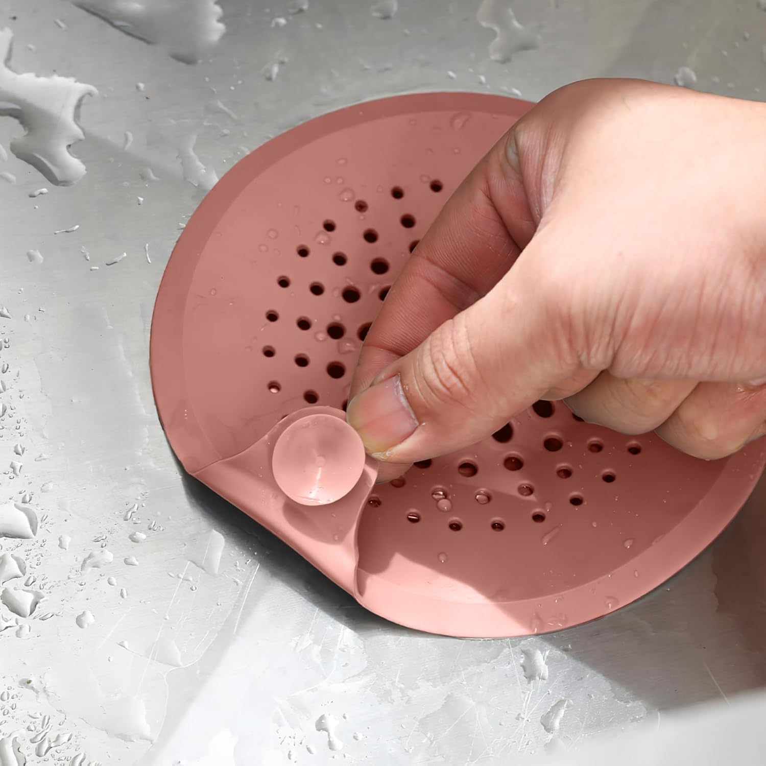 4 Pack Silicone Hair Catcher with Suction Cup for Drains