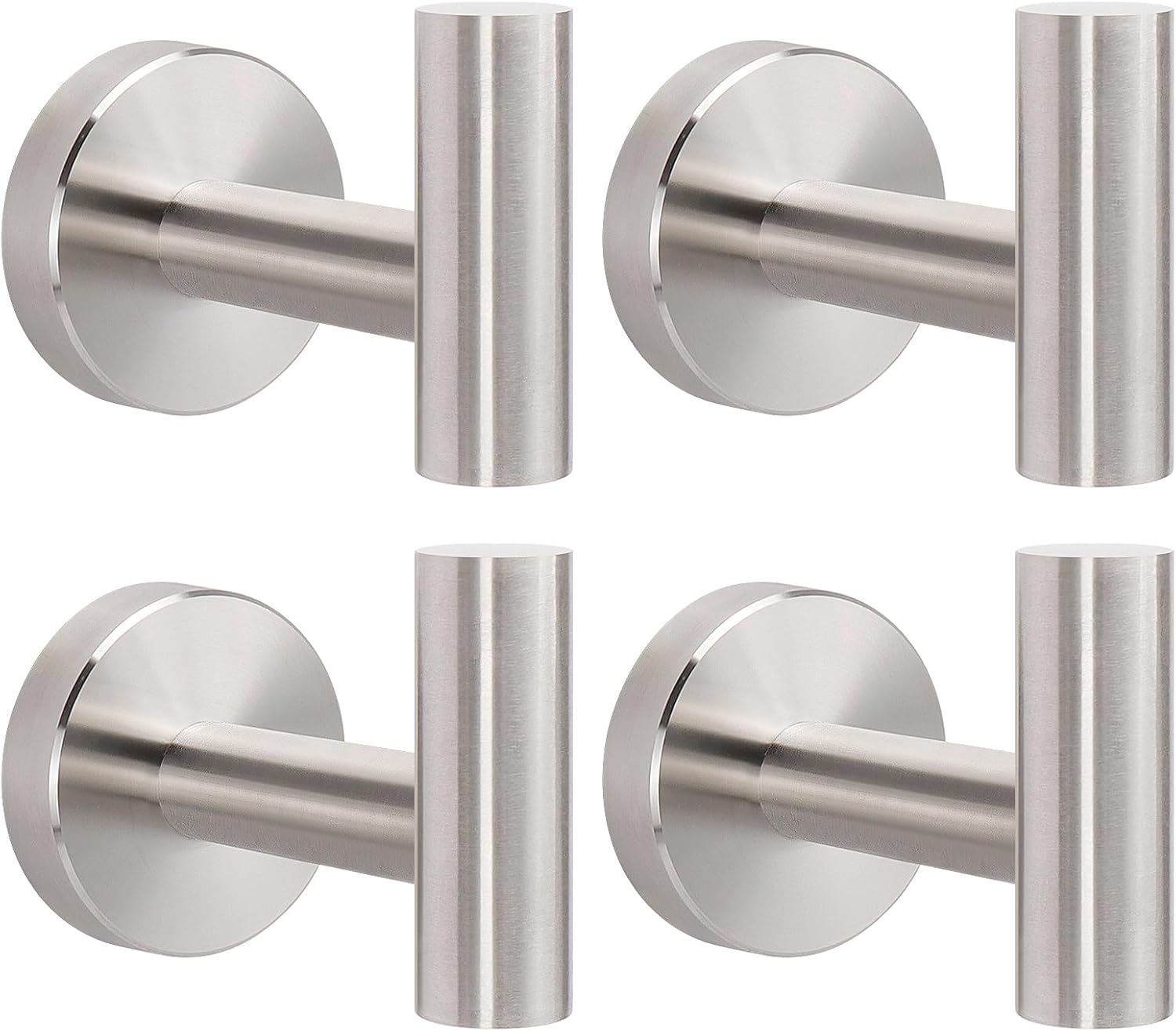 Livabber 4 Pack Brushed Nickel Towel Hooks