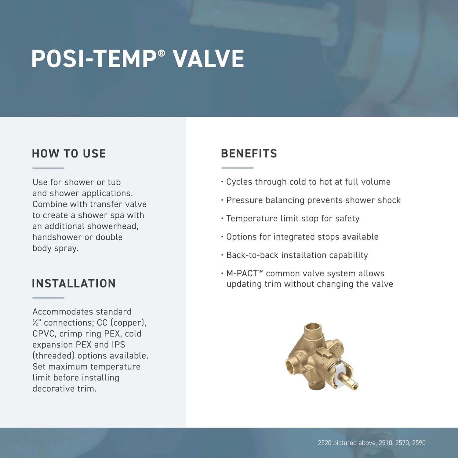 Moen Eva Oil Rubbed Bronze Posi-Temp Trim Kit