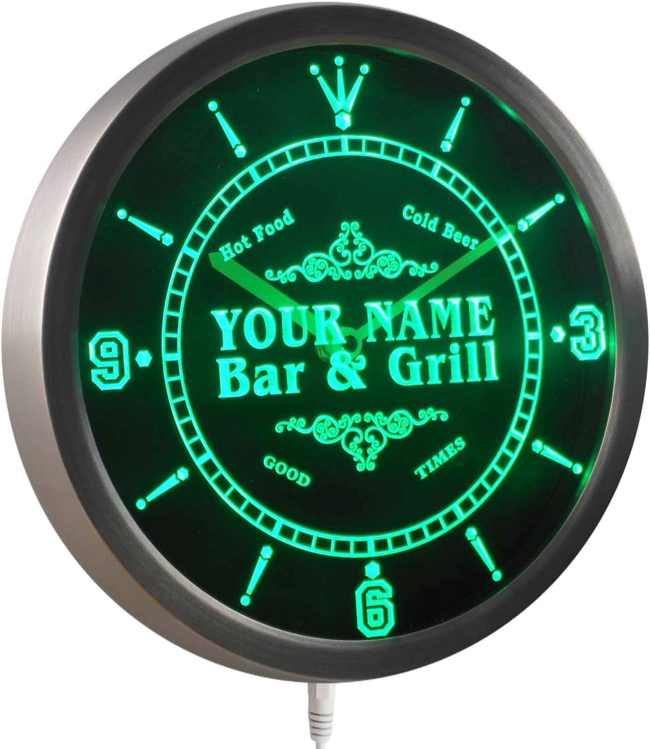 AdvPro Custom Family Bar Grill LED Wall Clock