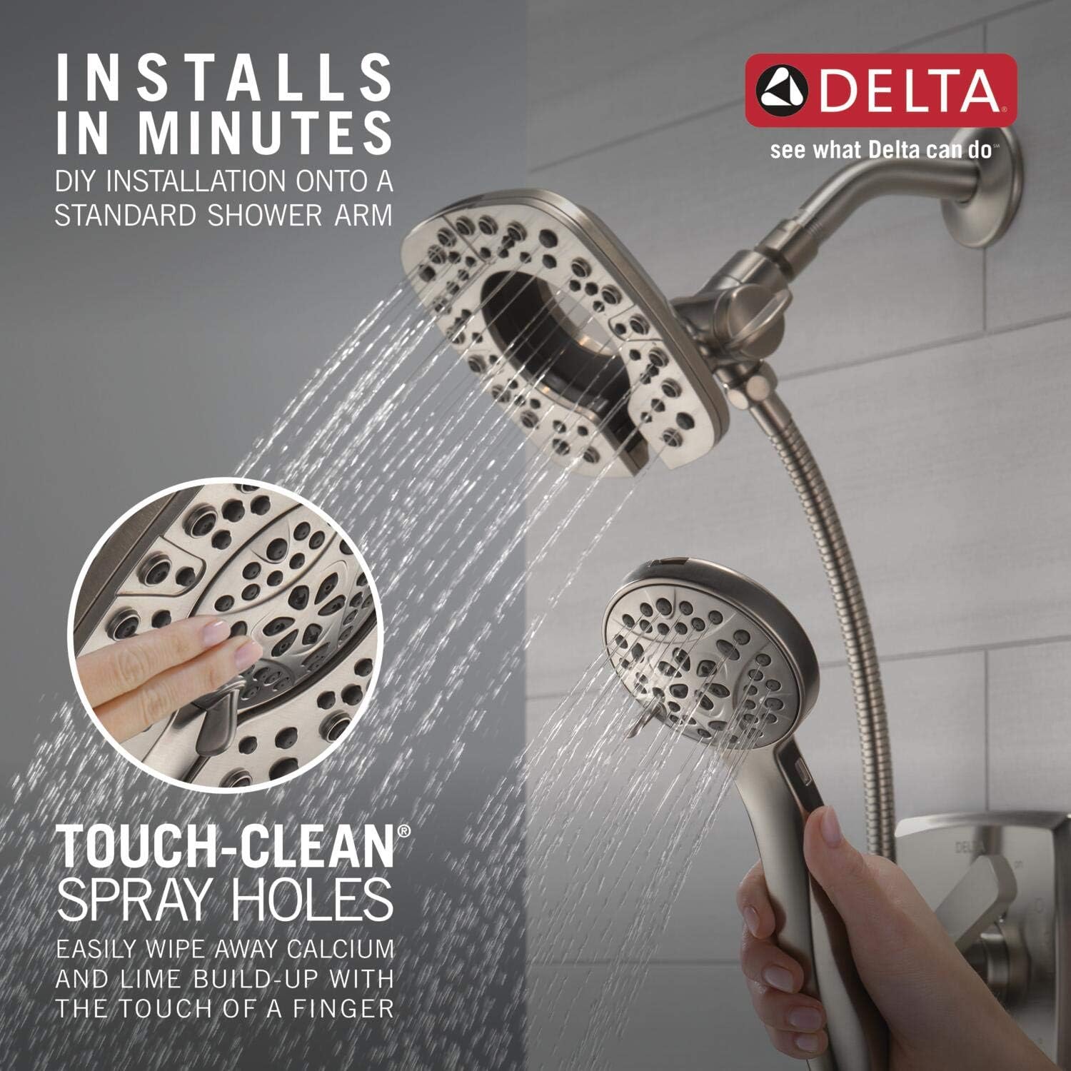 Delta In2ition Dual Shower Head with Handheld Spray Brushed Nickel