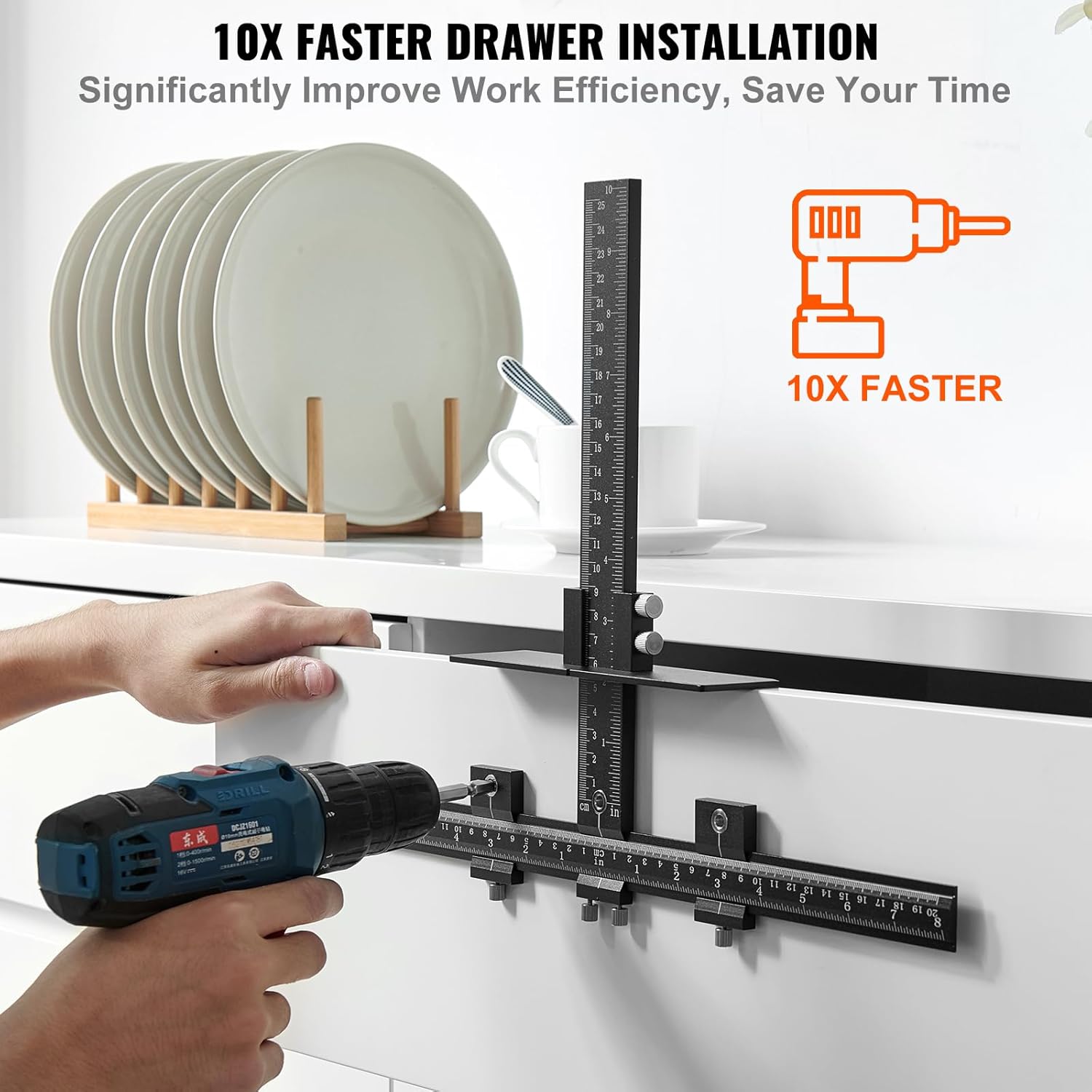 VEVOR Aluminum Cabinet Handle Jig with Center Punch