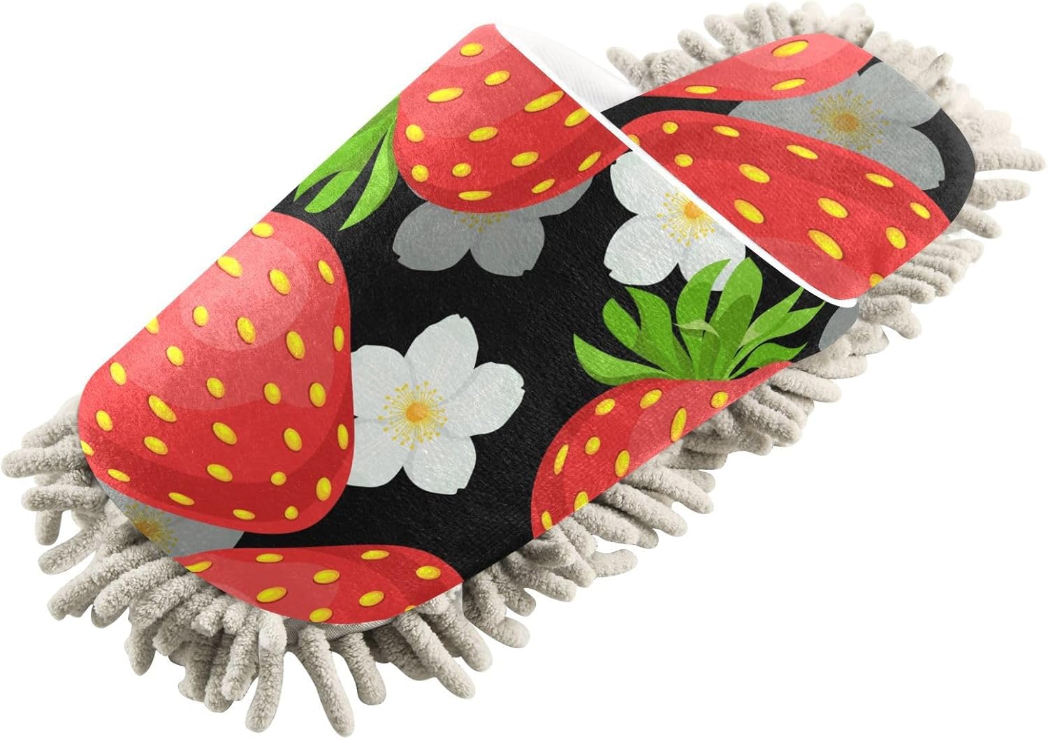 Sinestour Black Strawberry Mop Slippers for Floor Cleaning 1