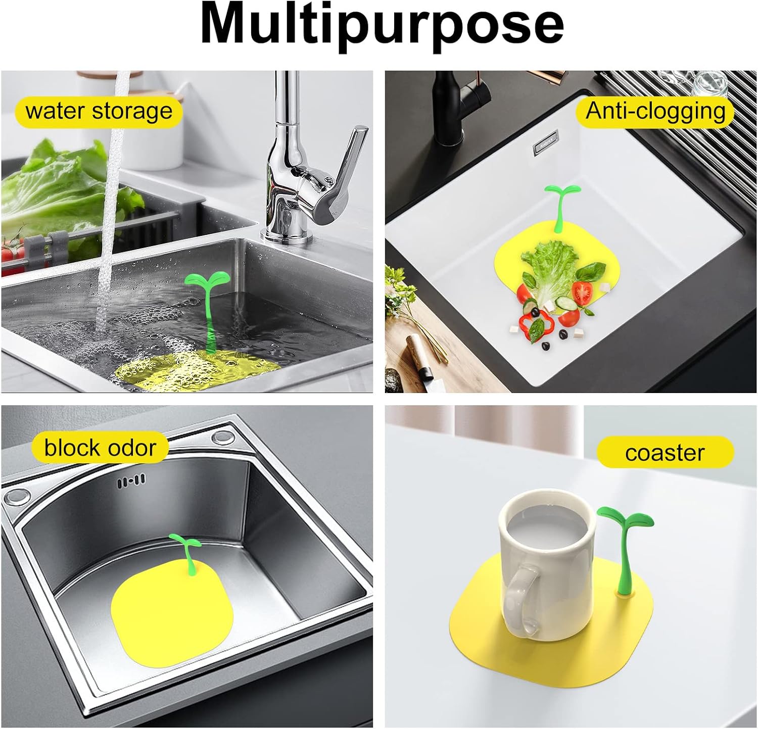 MoriAction Floor Drain Cover 14x14cm Silicone Hair Catcher