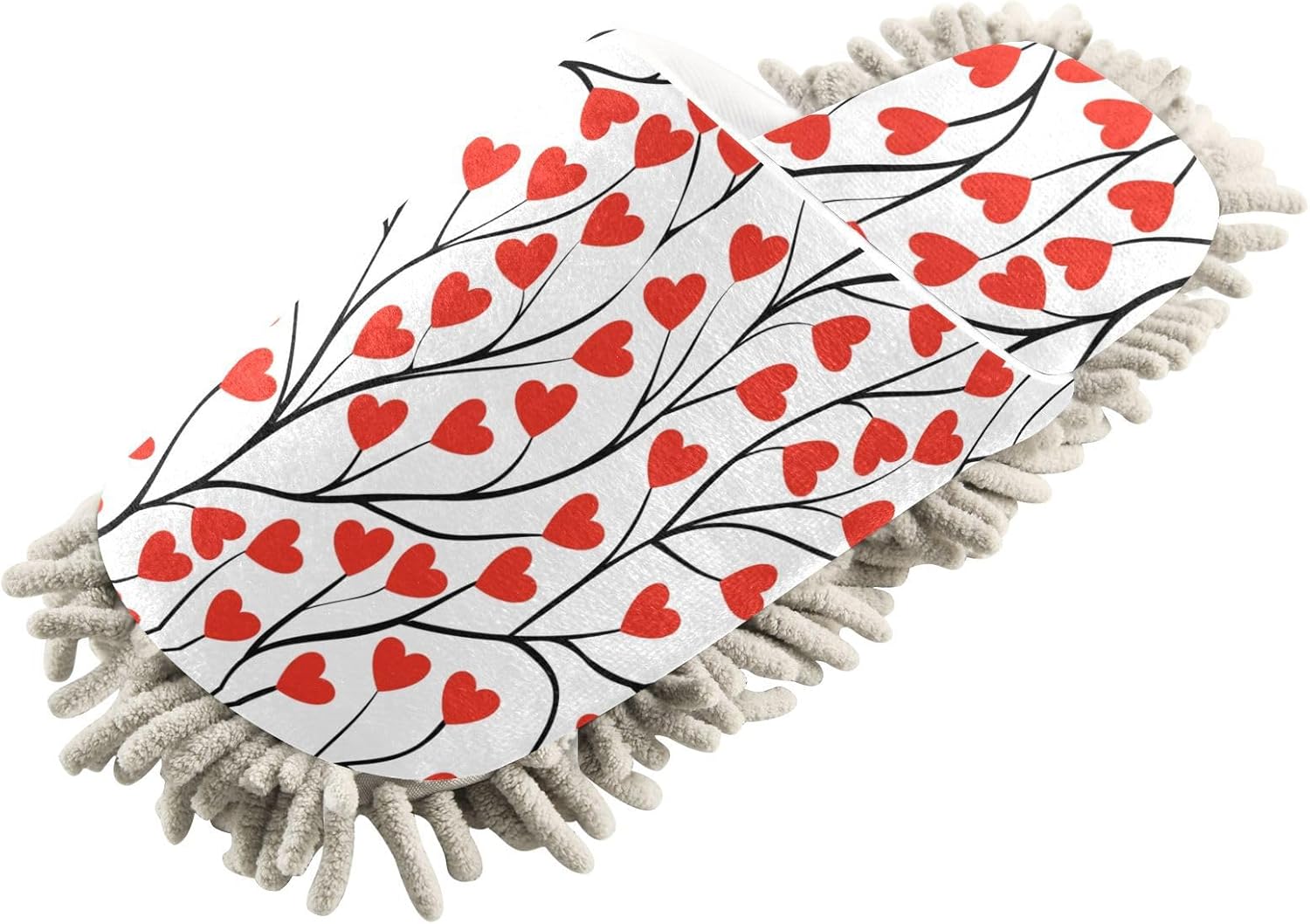 Sinestour Love Heart Tree Mop Slippers for Floor Cleaning