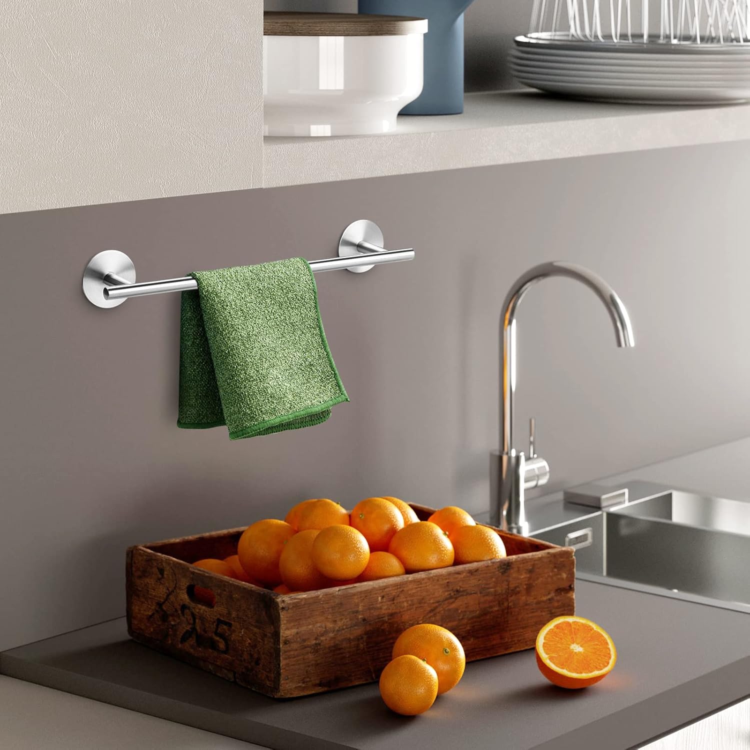 Lucalda 17 Inch Self Adhesive Towel Bar - SUS304 Stainless Steel
