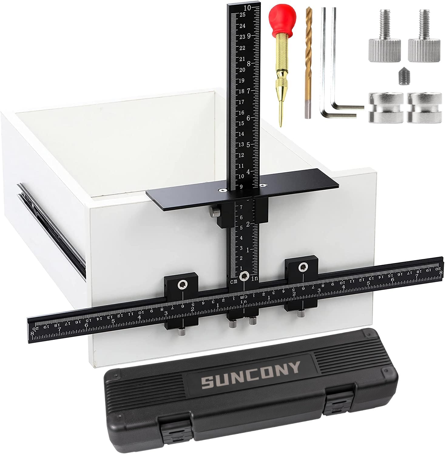 SUNCONY Cabinet Hardware Jig Tool All Aluminum Alloy Adjustable