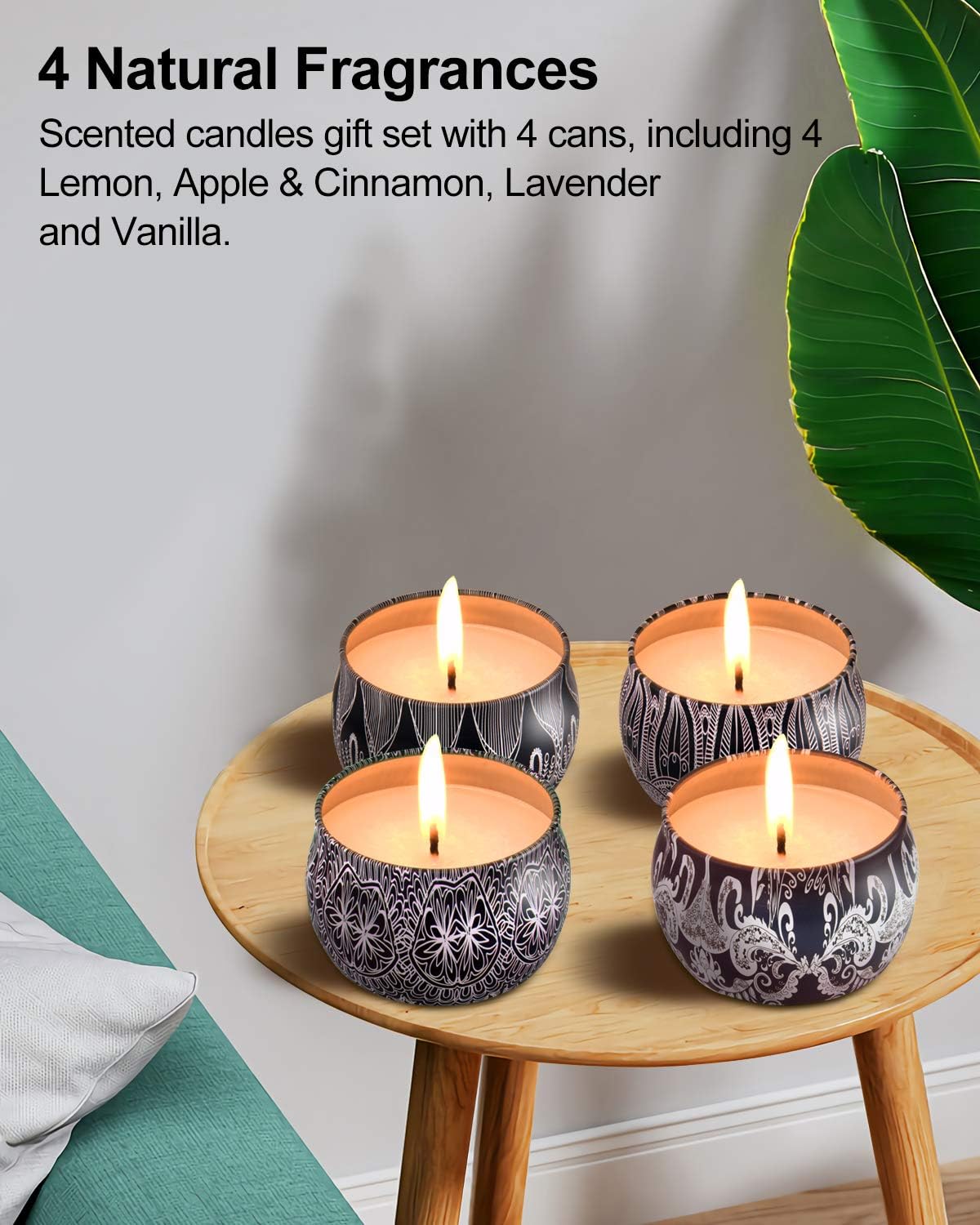 Hausware Aromatherapy Candle Set of 4 Pack
