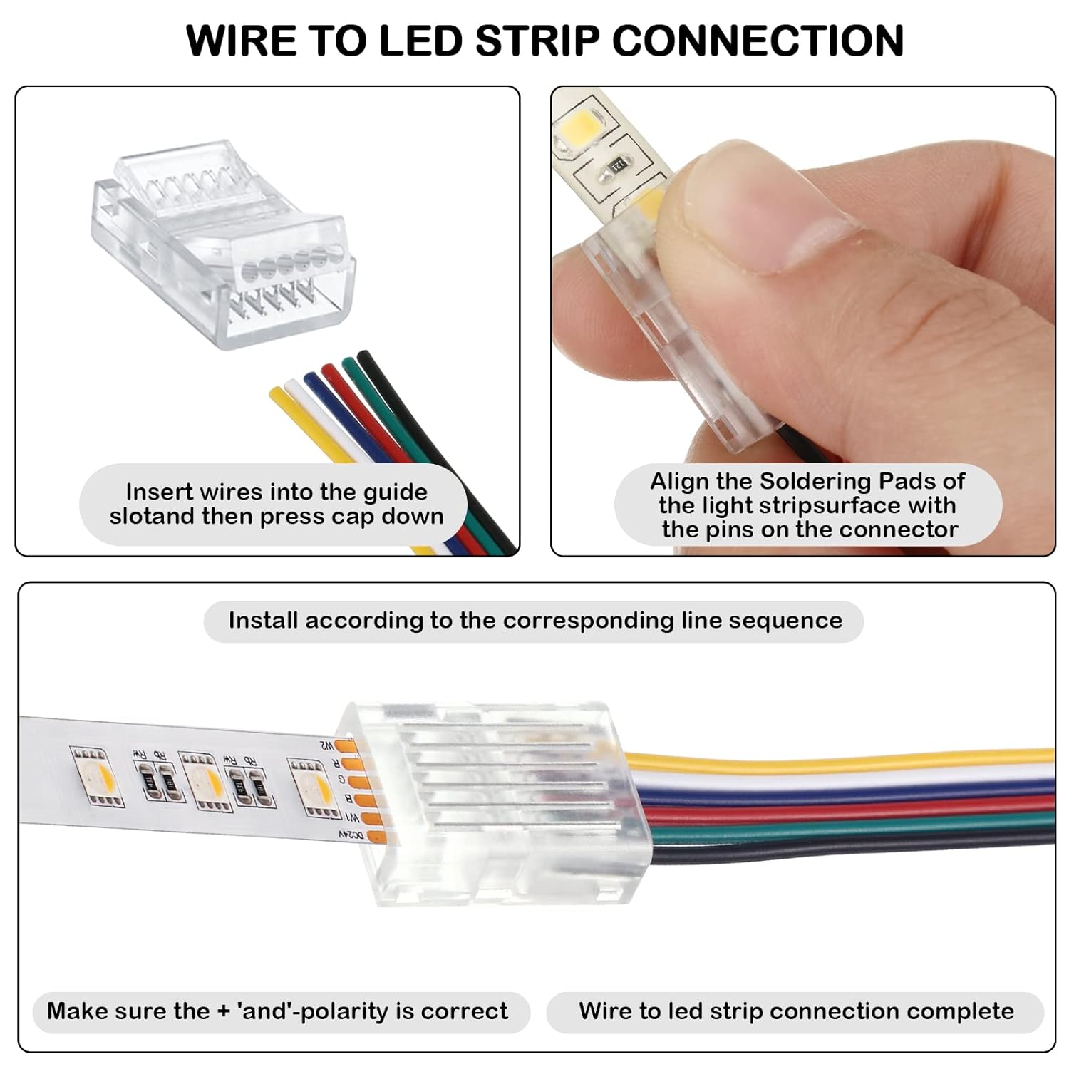 Flutesan 10 Packs Solderless LED Strip Connectors