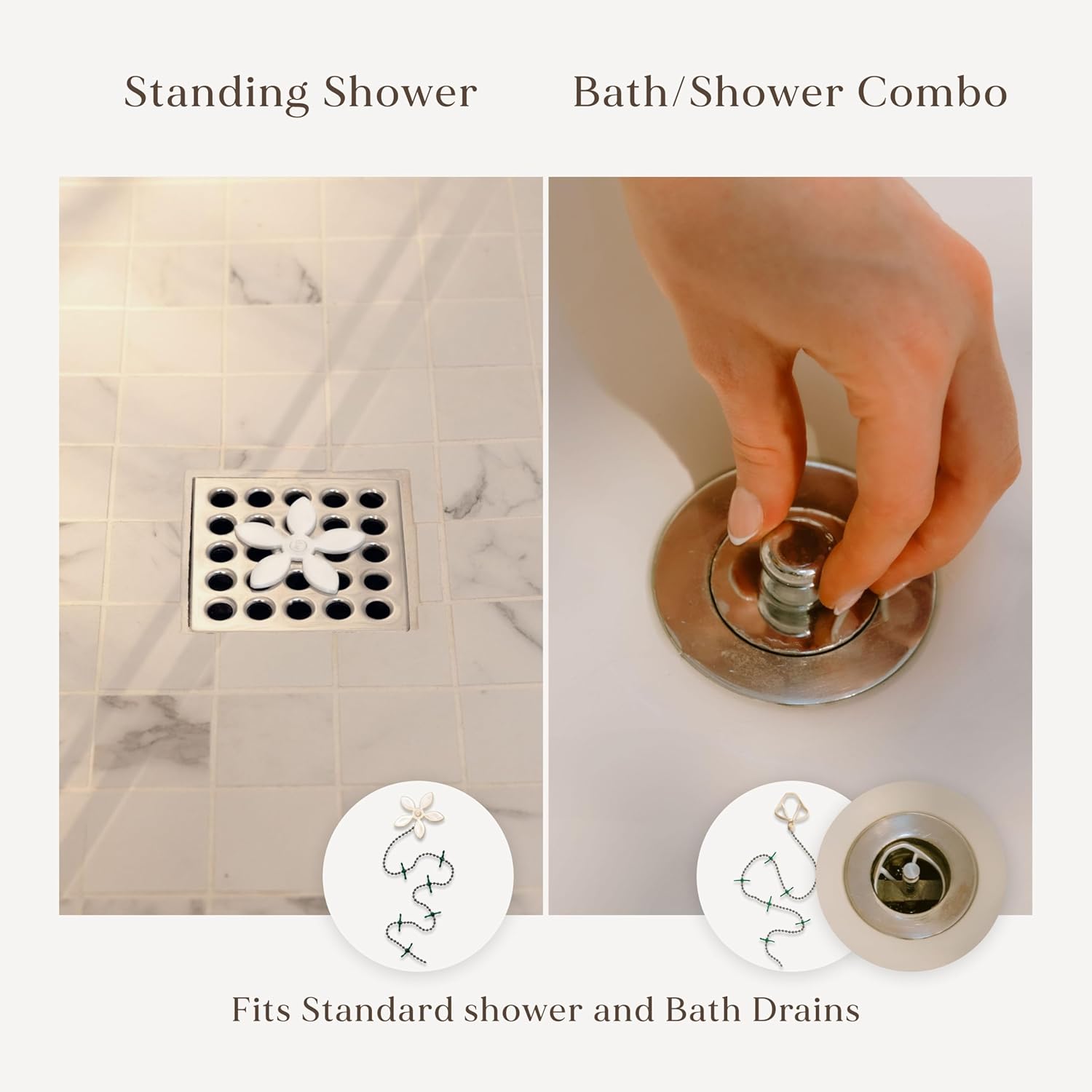 DrainWig Hair Stopper 12-Pack for Showers Sinks and Bathtubs