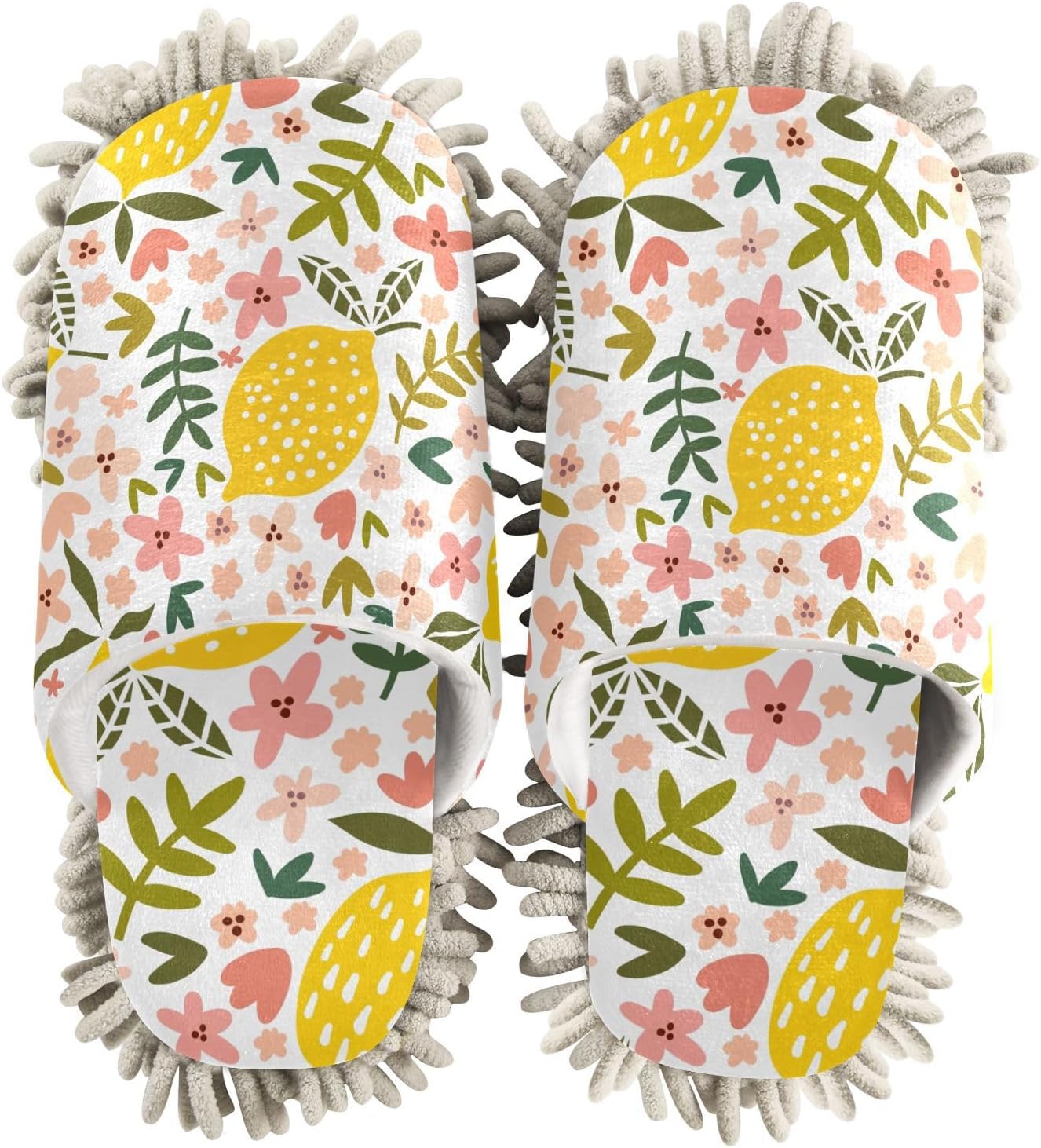 Sinestour Flower Lemon Mop Slippers for Floor Cleaning