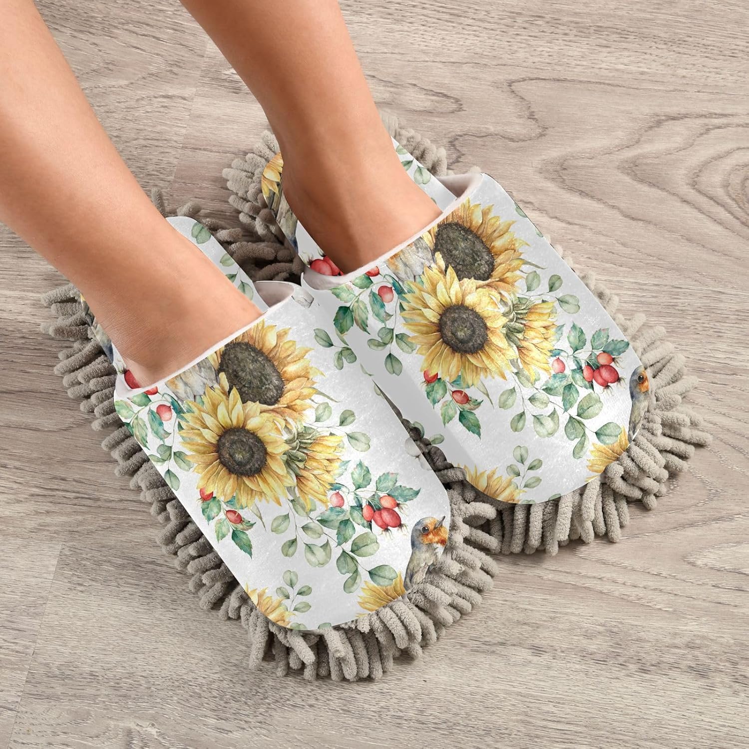 Sinestour Sunflower Mop Slippers for Floor Cleaning 1