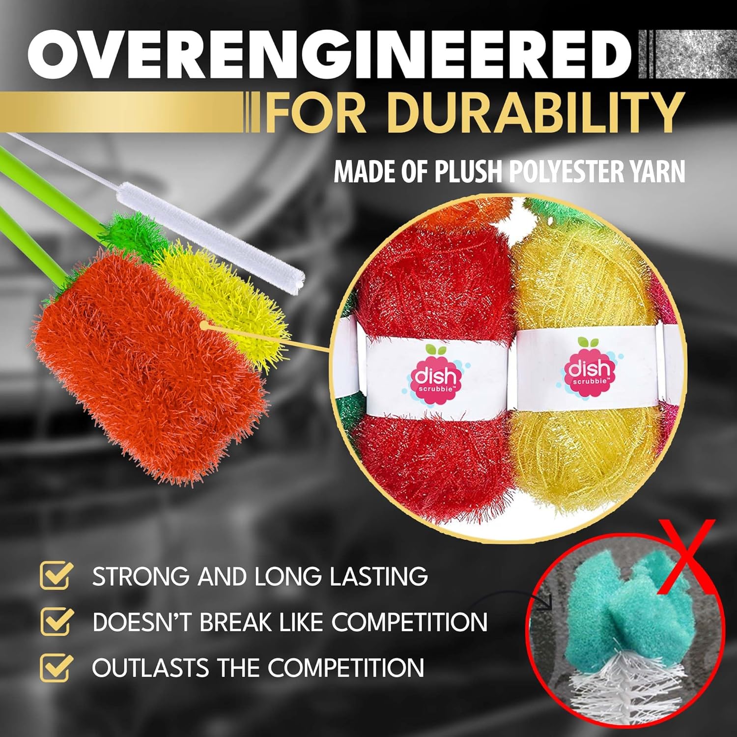 Long Bottle Brush Cleaner Set 3-in-1 and Straw Brushes
