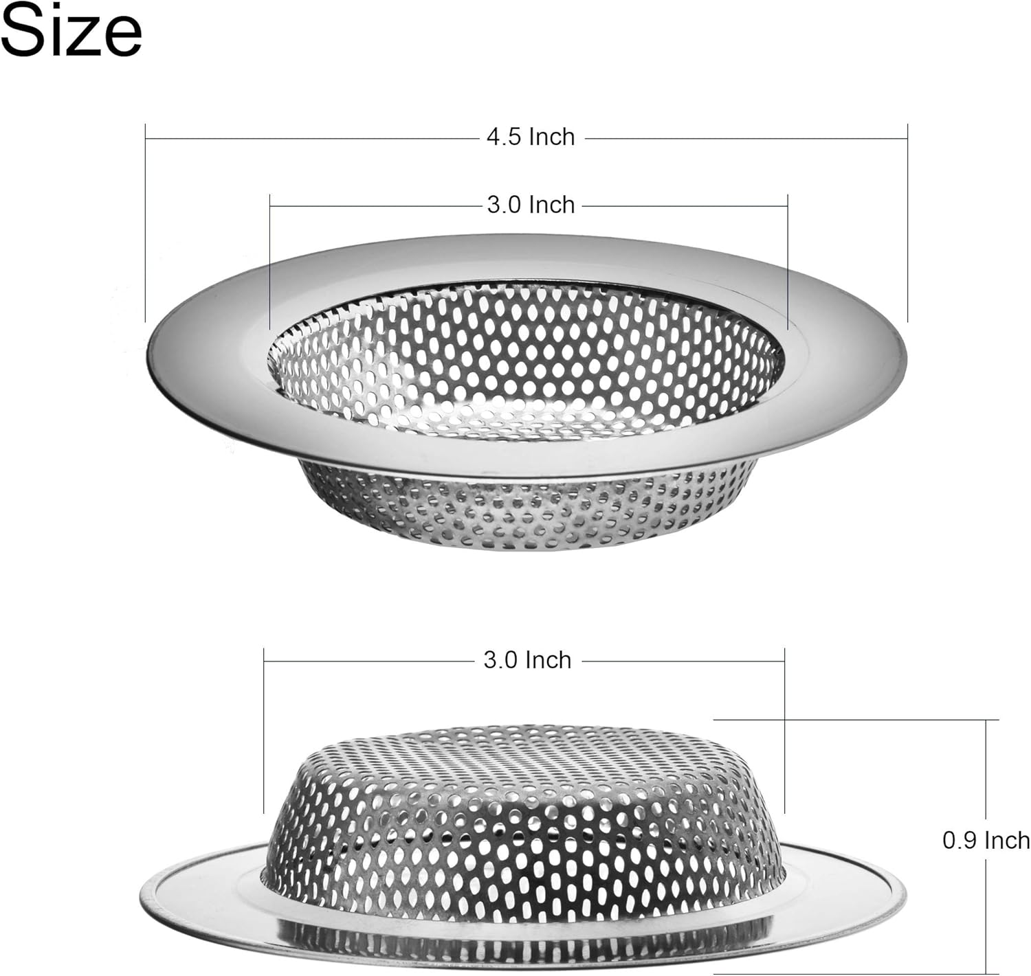 2PCS Hilltop Kitchen Sink Drainer Set - 3-12 Inch Drain Strainer Stopper
