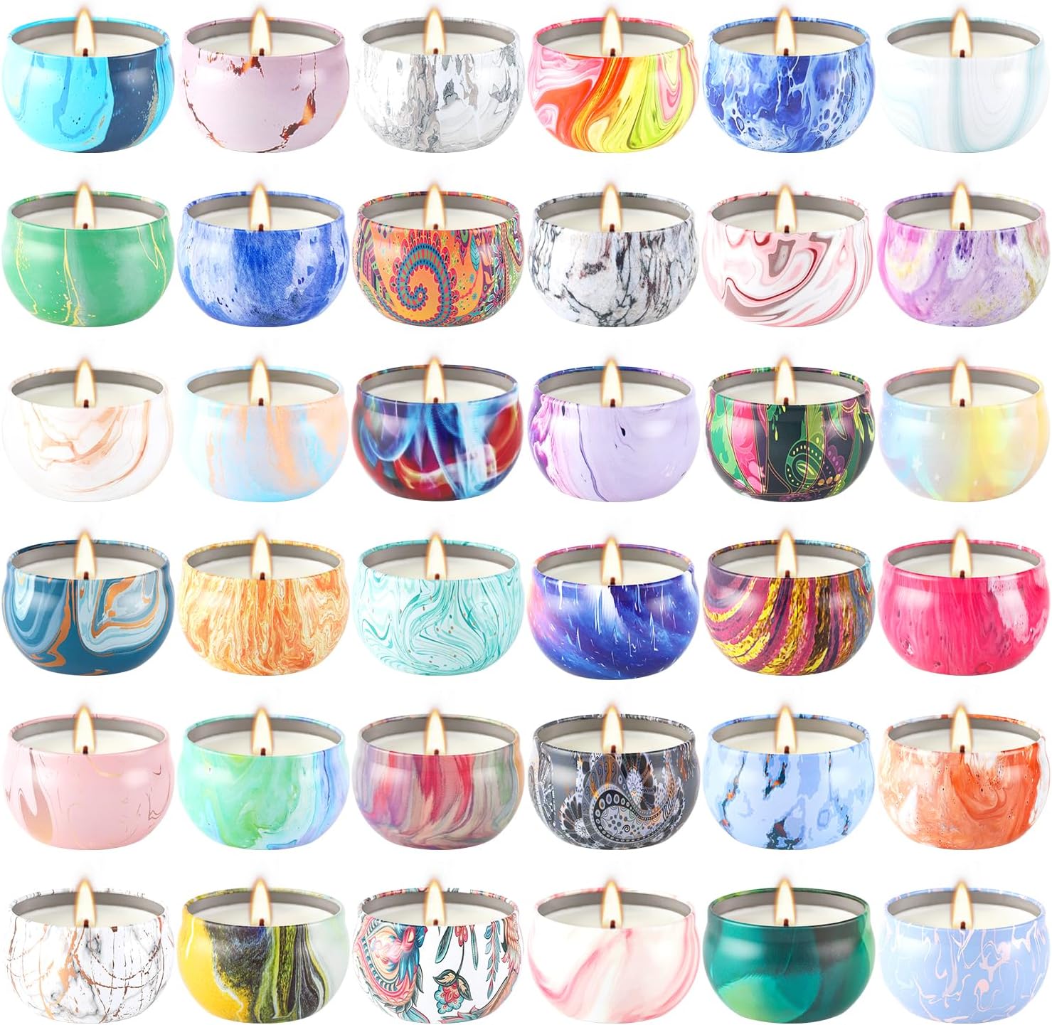 Scented Candles Gift Set 36 Pack Soy Wax Aromatherapy