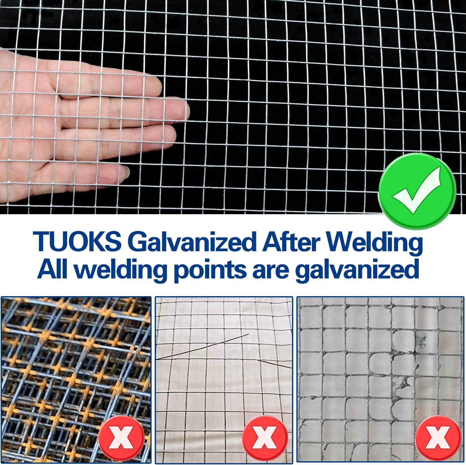 TUOKS Hardware Cloth 12 Inch 24 x 50 Galvanized Wire Mesh Roll 1