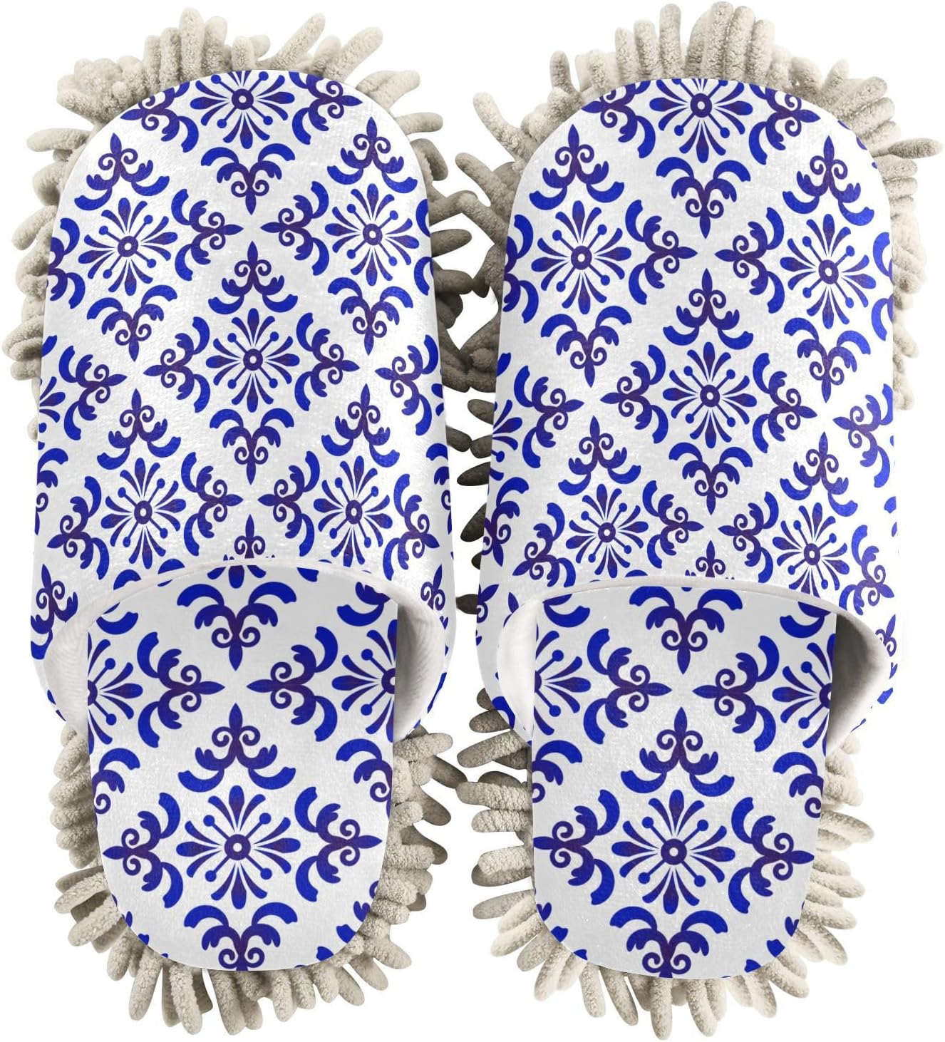 Kigai Microfiber Cleaning Slippers for Men and Women Blue White