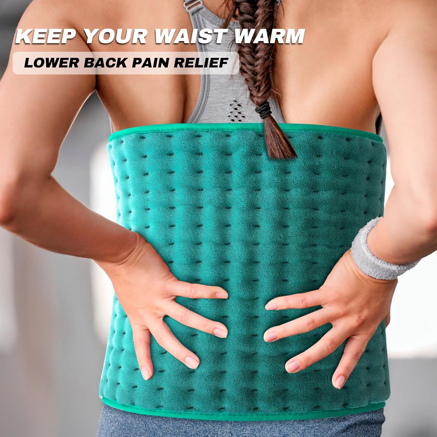 MEETMET Heating Pad for Back Neck Shoulder Pain Relief