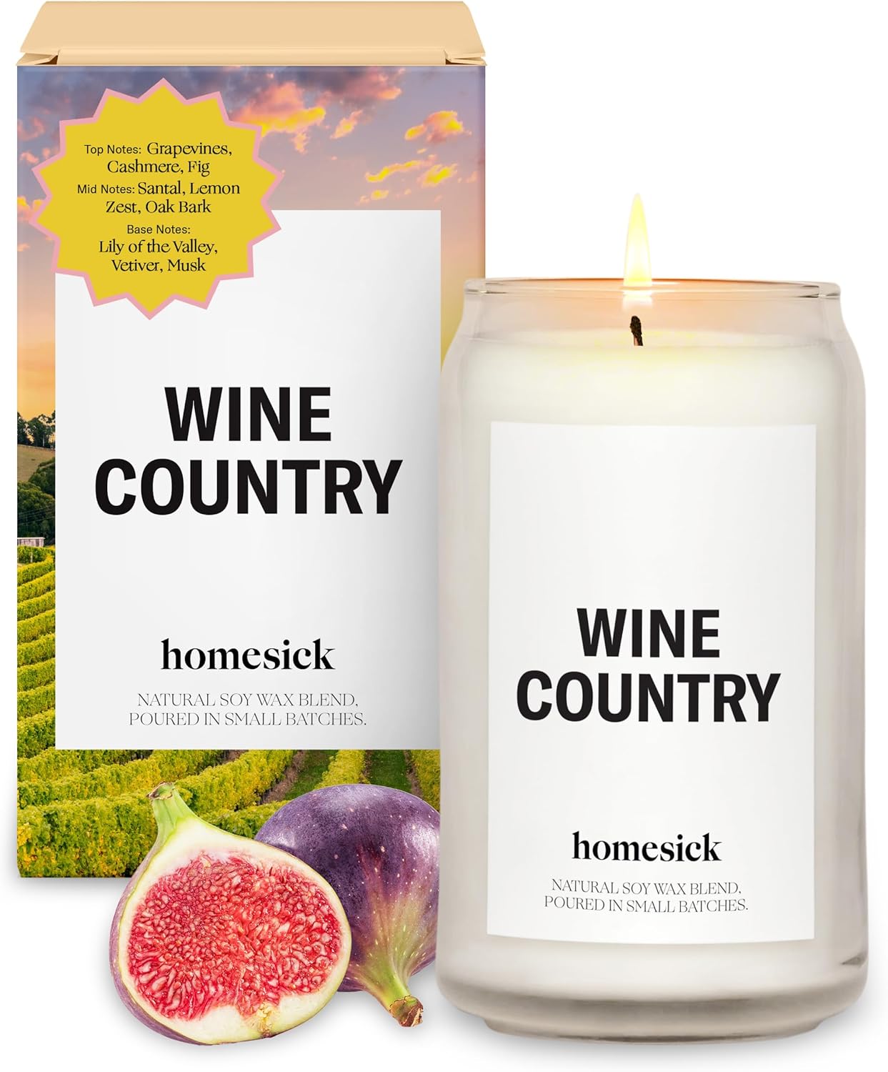 Homesick Wine Country Scented Candle - 1375 oz Soy Wax Jar 1