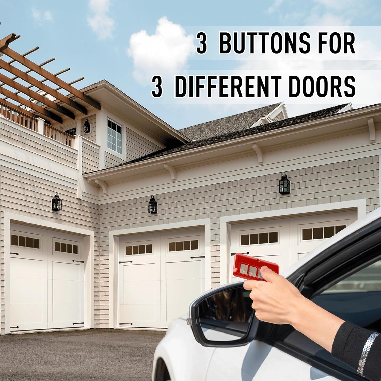 GONAT Universal Garage Door Opener Remote with Visor Clip 2 Pack