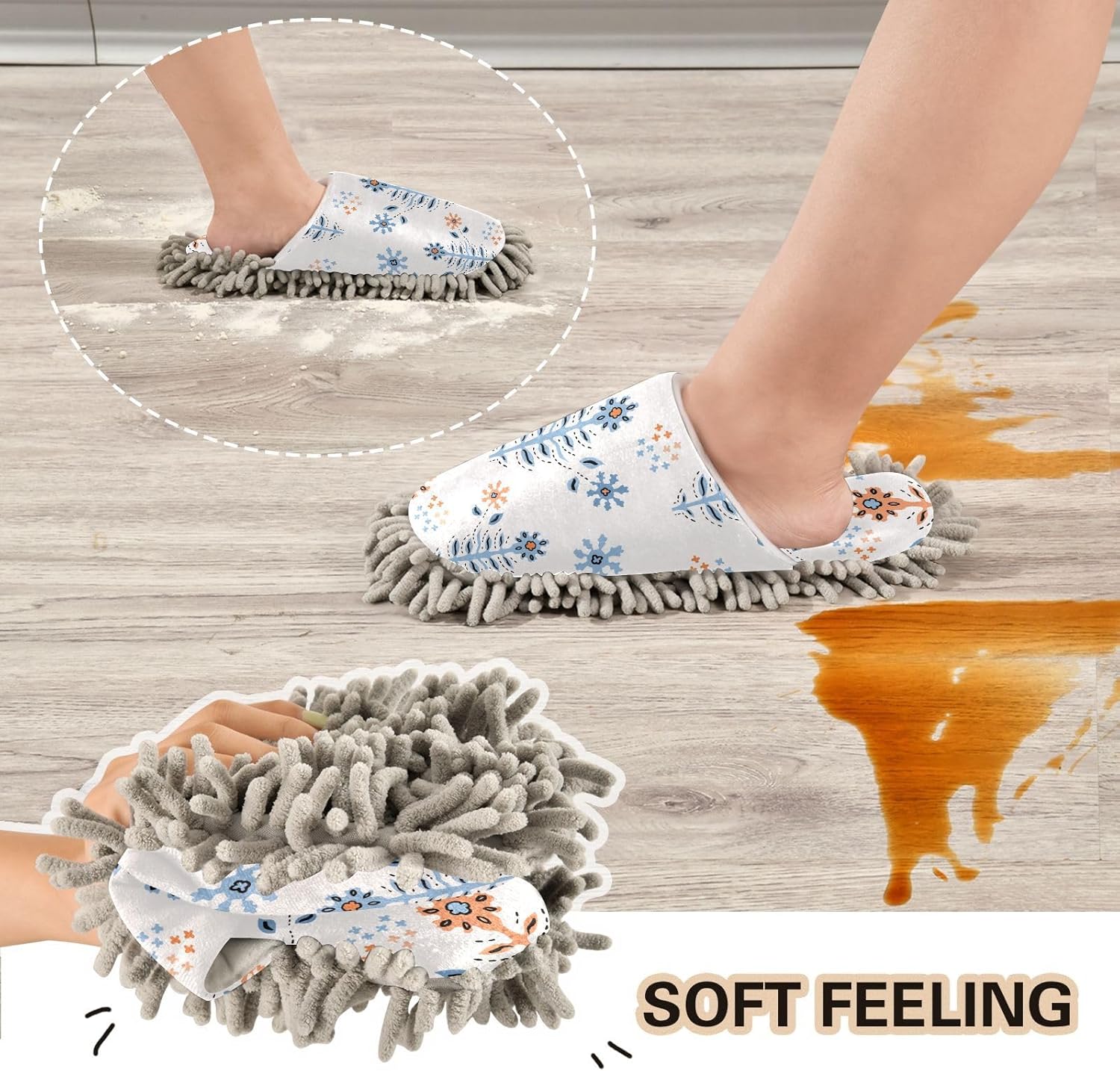 Kigai Microfiber Slippers with Bohemian Flowers 1