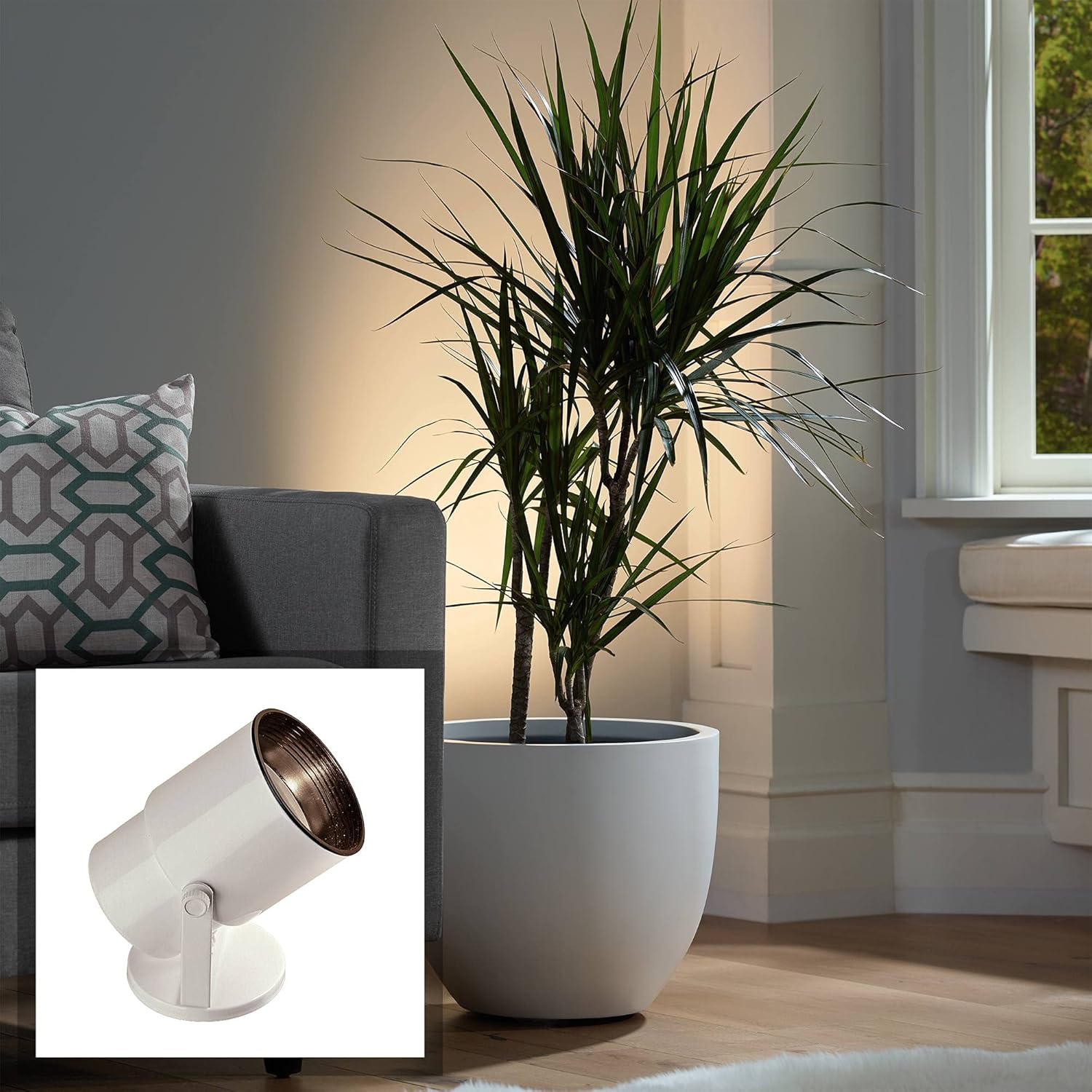 Pro Track 8 High Gloss White Uplighting LED Floor Spot Light