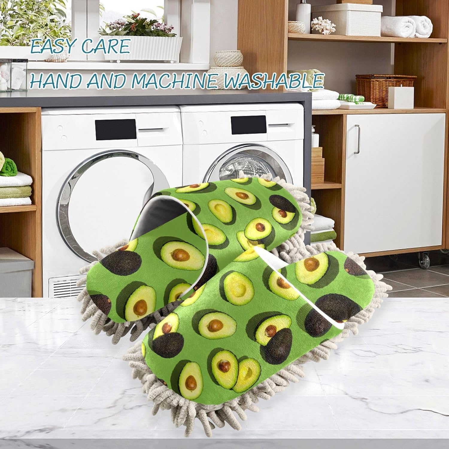 Sinestour Avocado Mop Slippers for Floor Cleaning