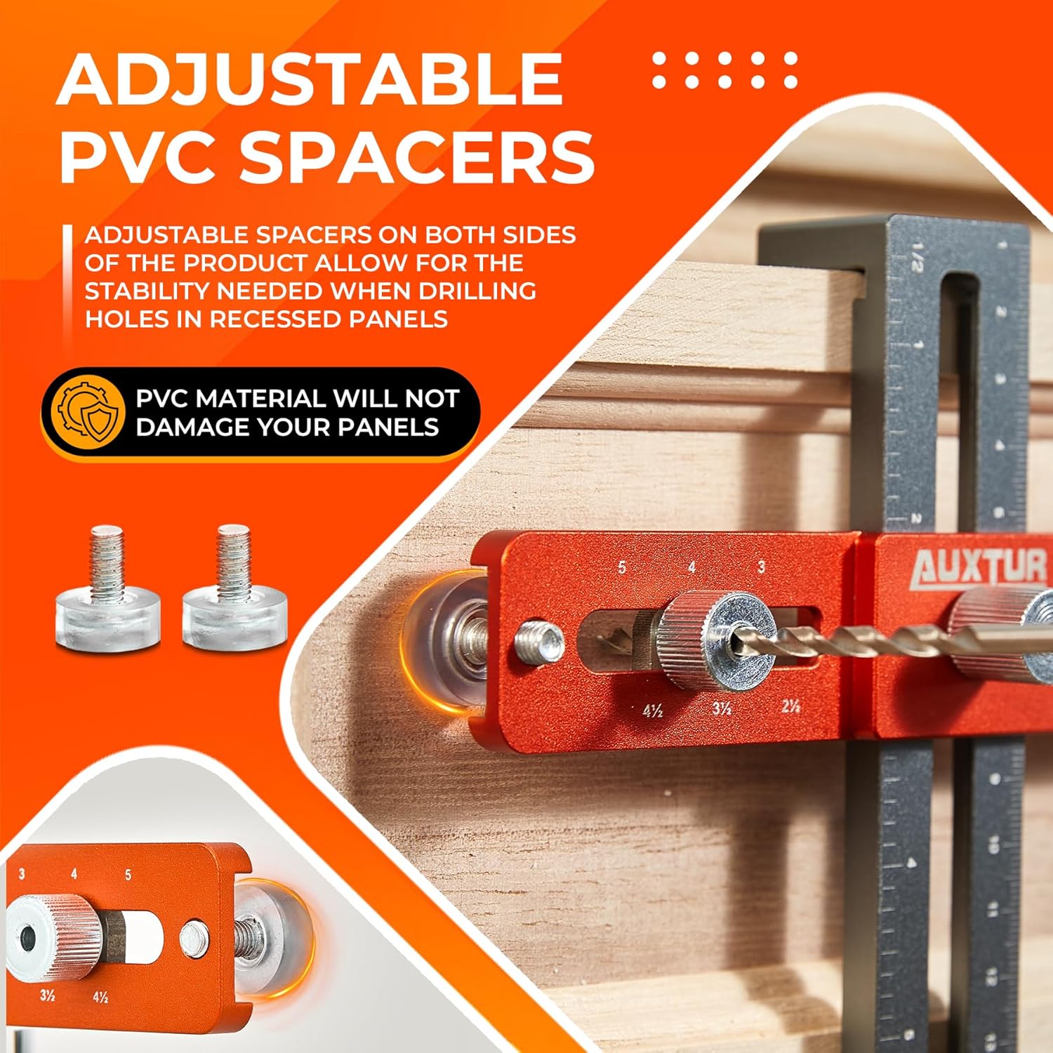 AUXTUR Cabinet Handle Jig with 2 Shims and Alignment Holes