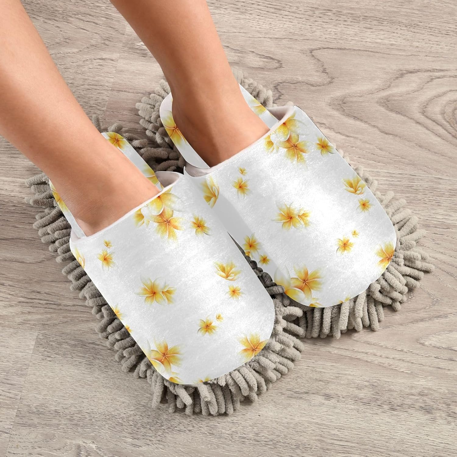 Kigai Microfiber Slippers with Yellow Flowers Size L