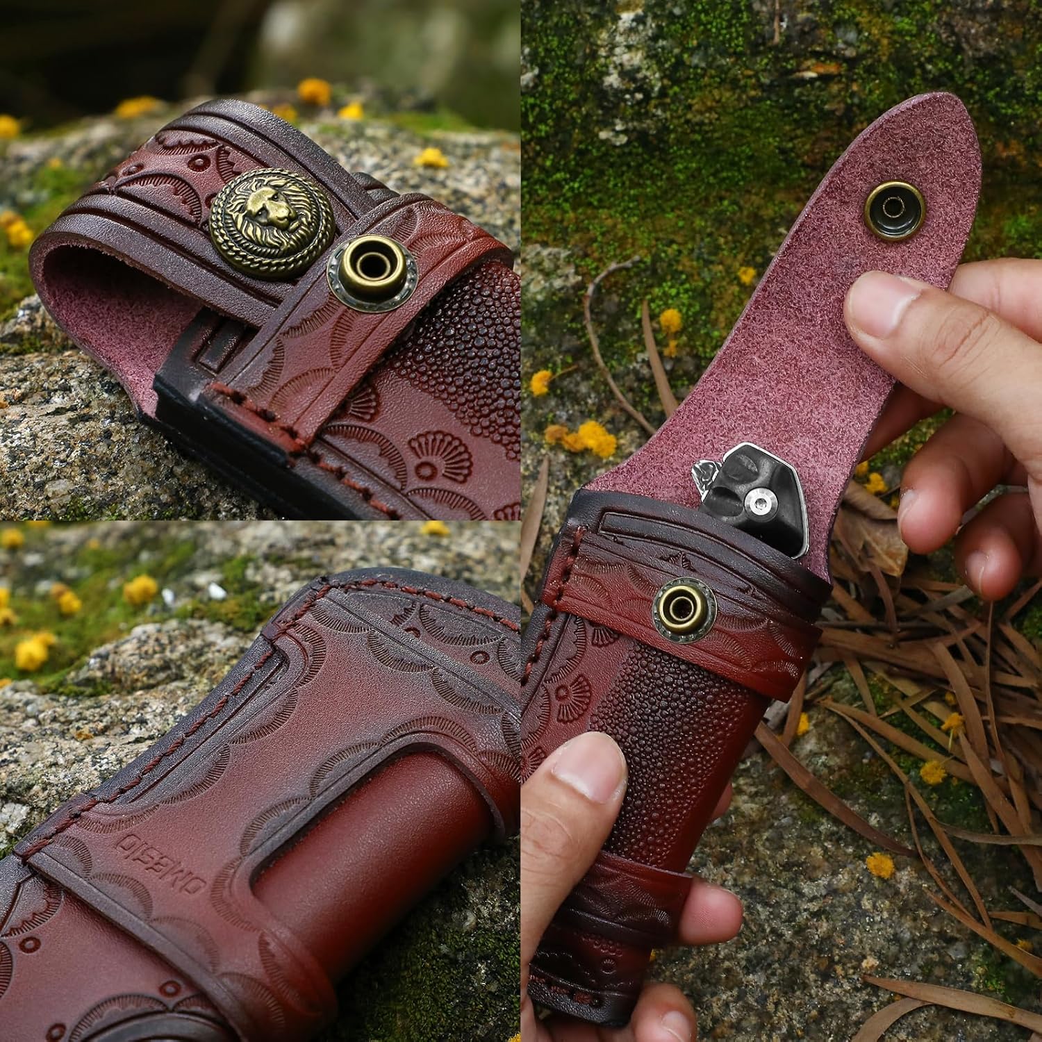 Omesio Folding Knife Sheath for Belt 453 Leather Case