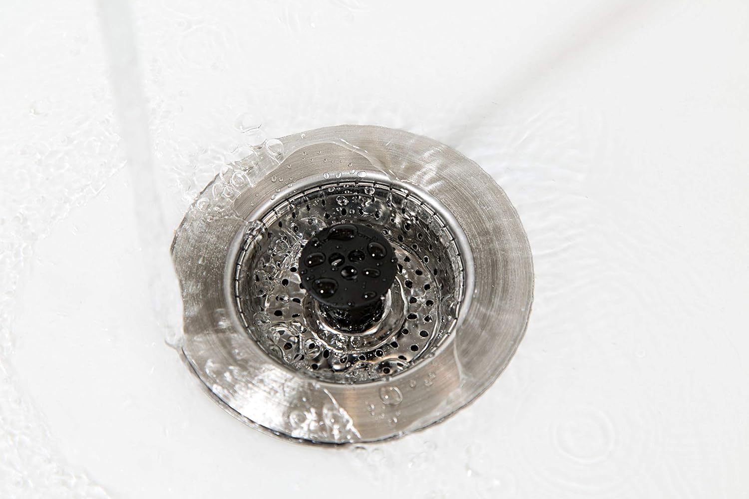 SinkShroom Clog-Free Sink Strainer Basket with Stopper 1