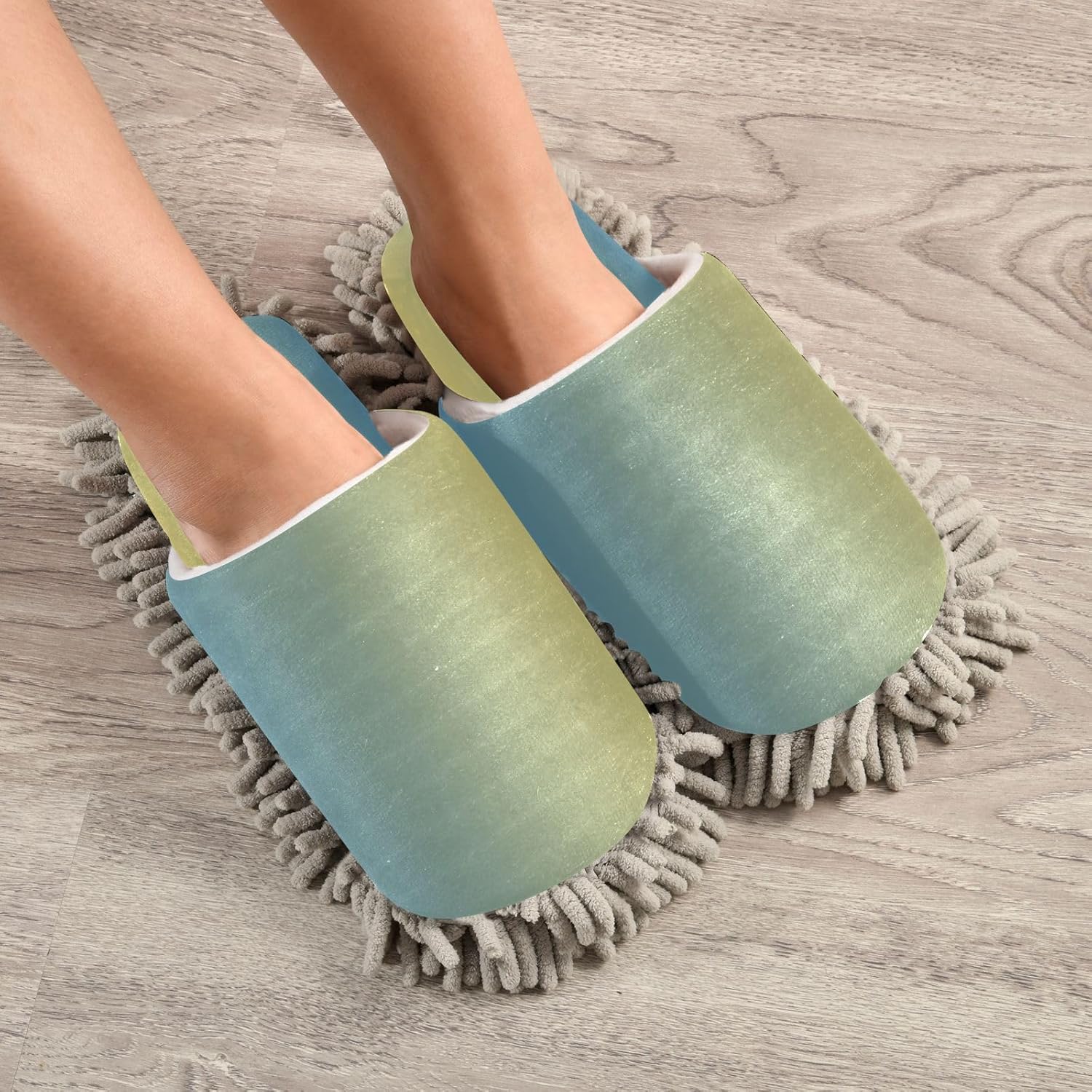 Sinestour Gradient Mop Slippers for Cleaning