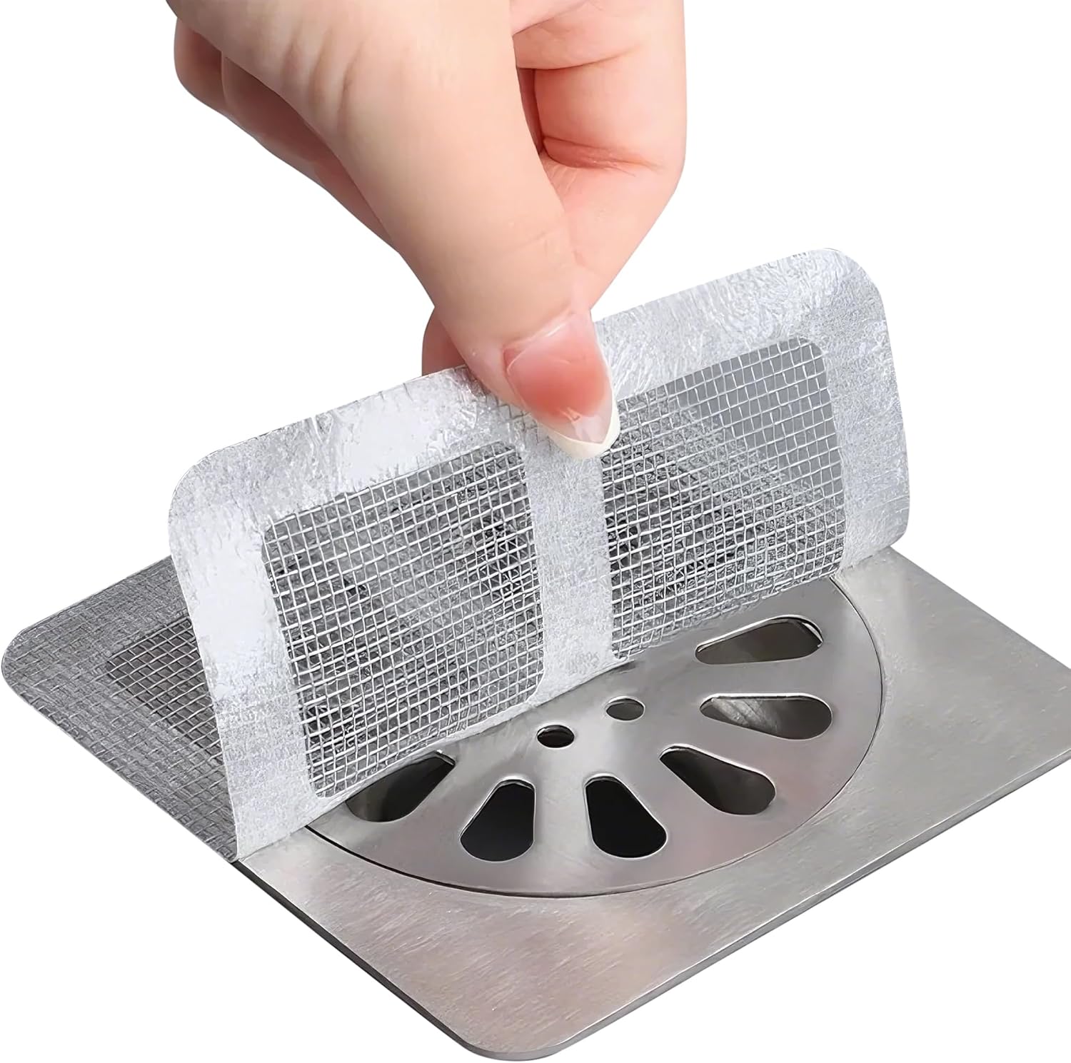 12Pcs Disposable Shower Drain Cover Hair Catcher Mesh