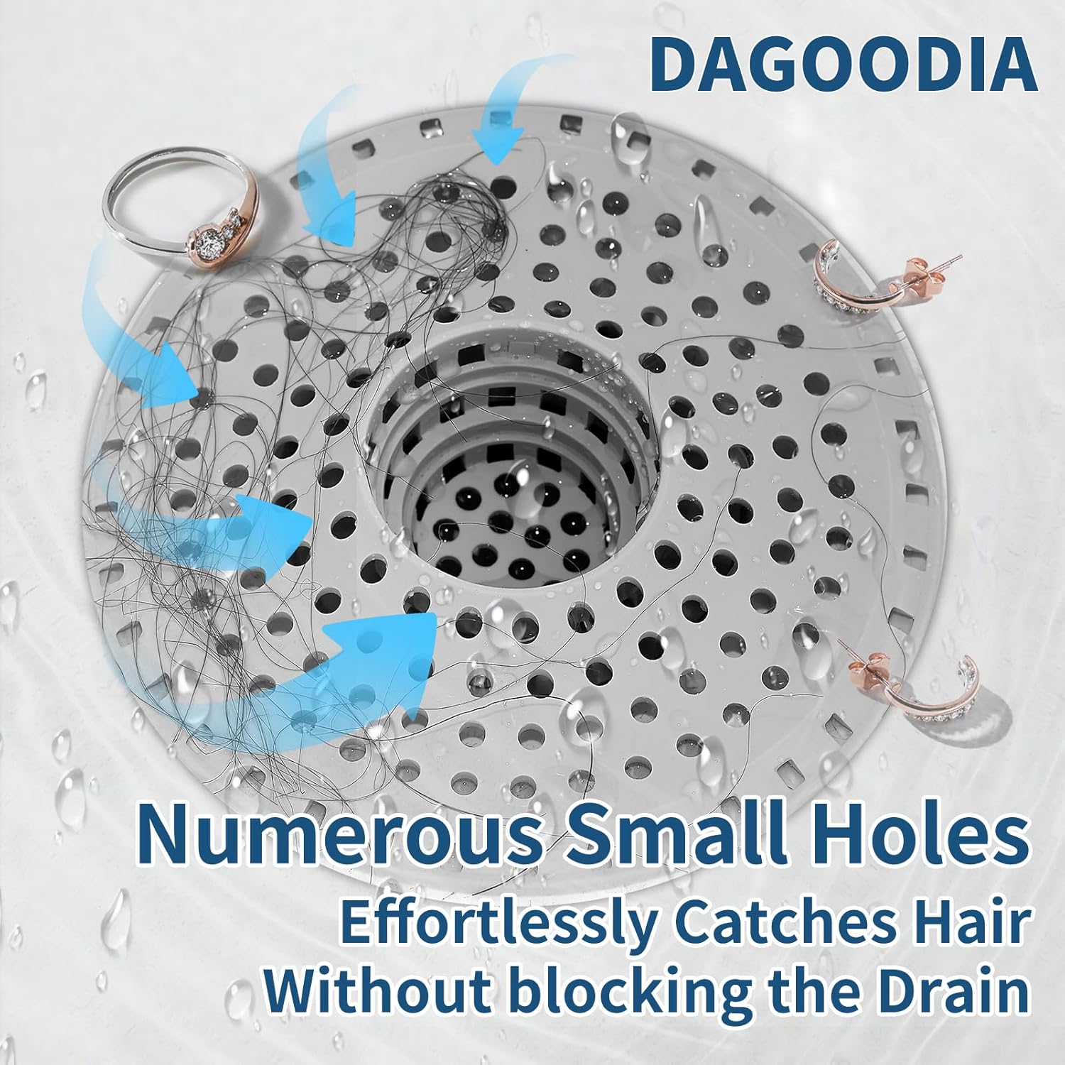 Dagoodia Shower Drain Hair Catcher 45 Silicone Collapsible