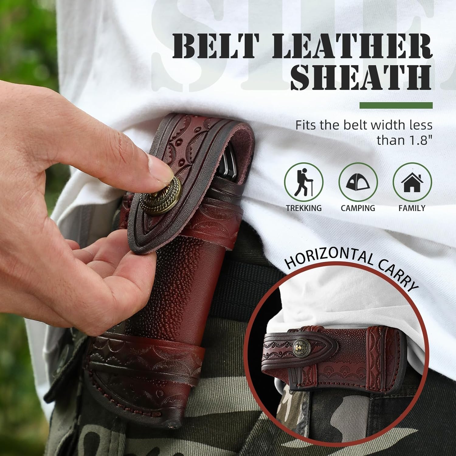 Omesio Folding Knife Sheath for Belt 453 Leather Case